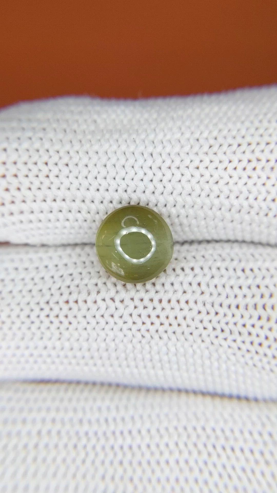 3.03 Ct. Green Cabochon Chrysoberyl from Tanzania Size Video
