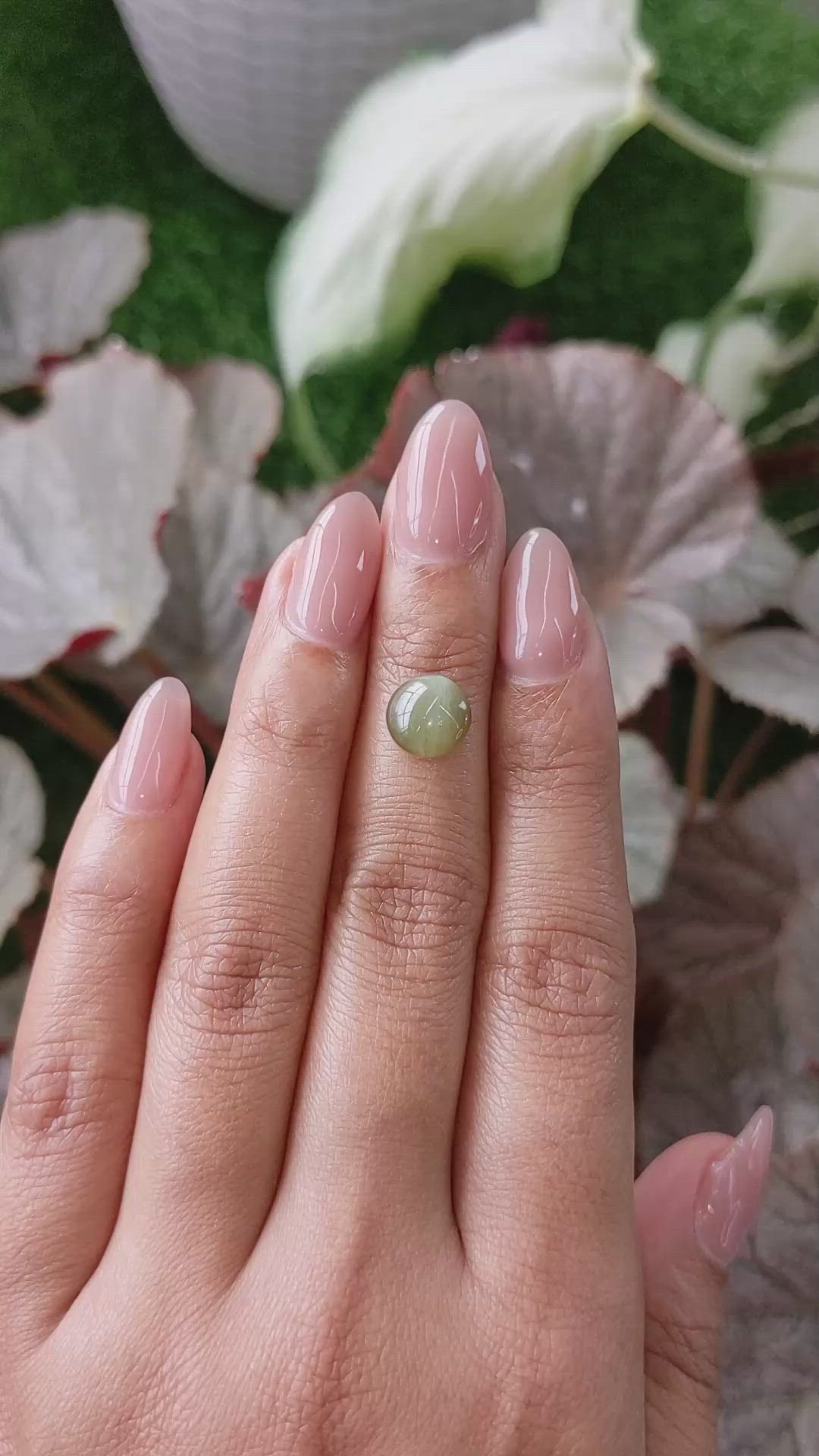 3.03 Ct. Green Cabochon Chrysoberyl from Tanzania Size Video