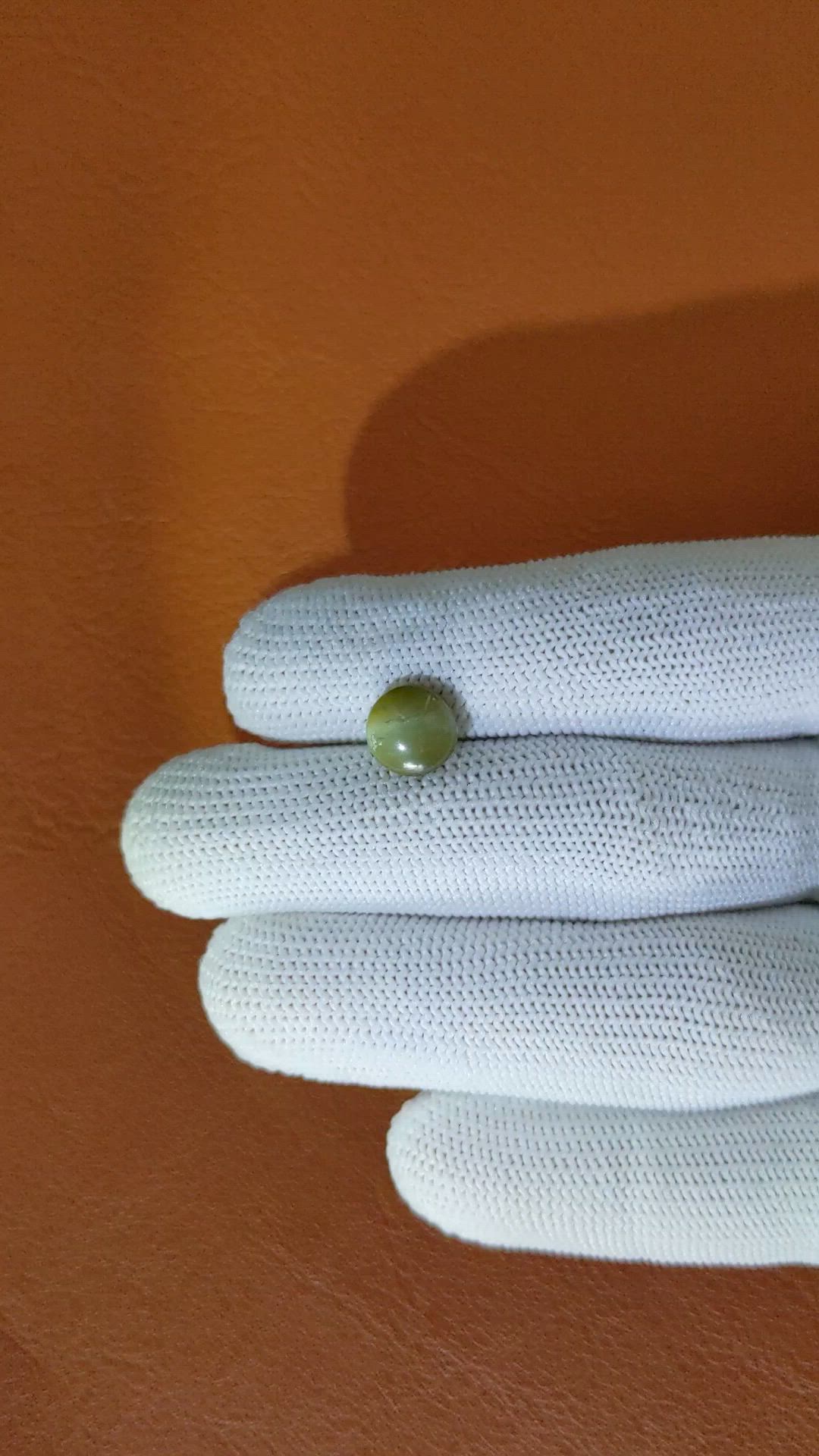 3.03 Ct. Green Cabochon Chrysoberyl from Tanzania Size Video