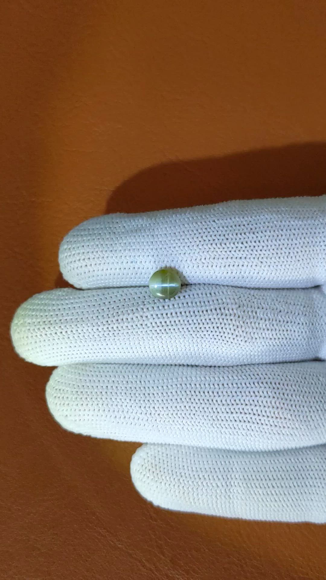 1.81 Ct. Green Cabochon Chrysoberyl from Tanzania Size Video