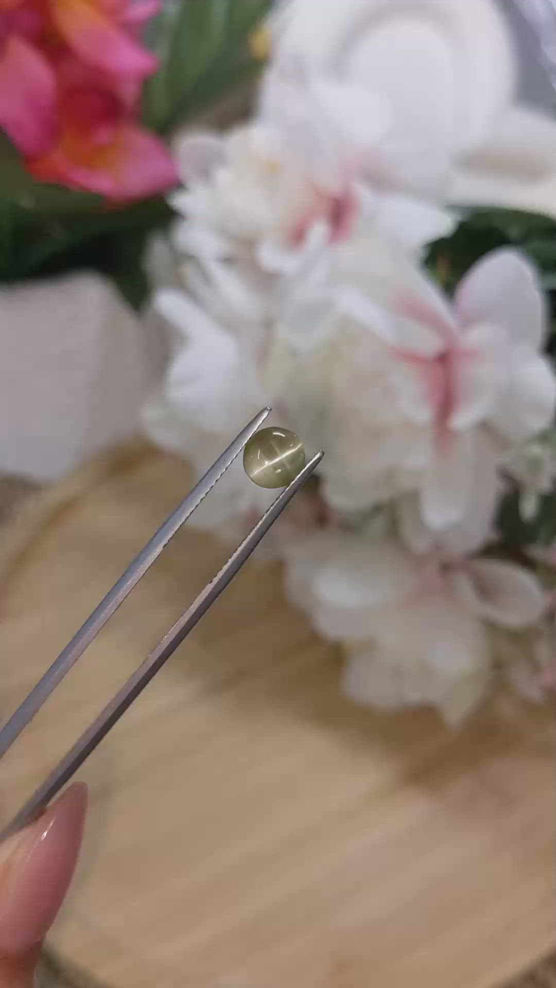 1.81 Ct. Green Cabochon Chrysoberyl from Tanzania Size Video