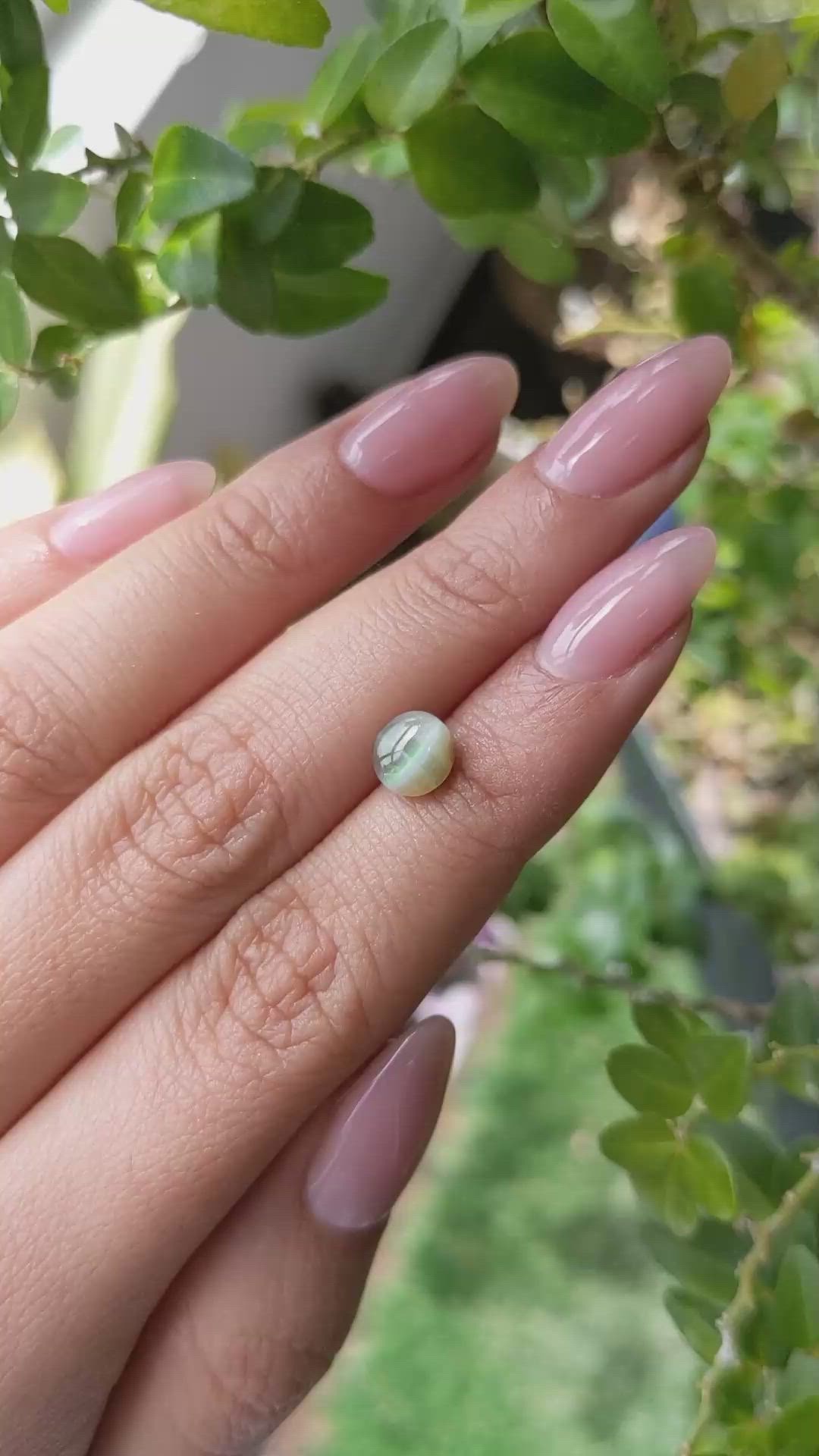 1.81 Ct. Green Cabochon Chrysoberyl from Tanzania Size Video