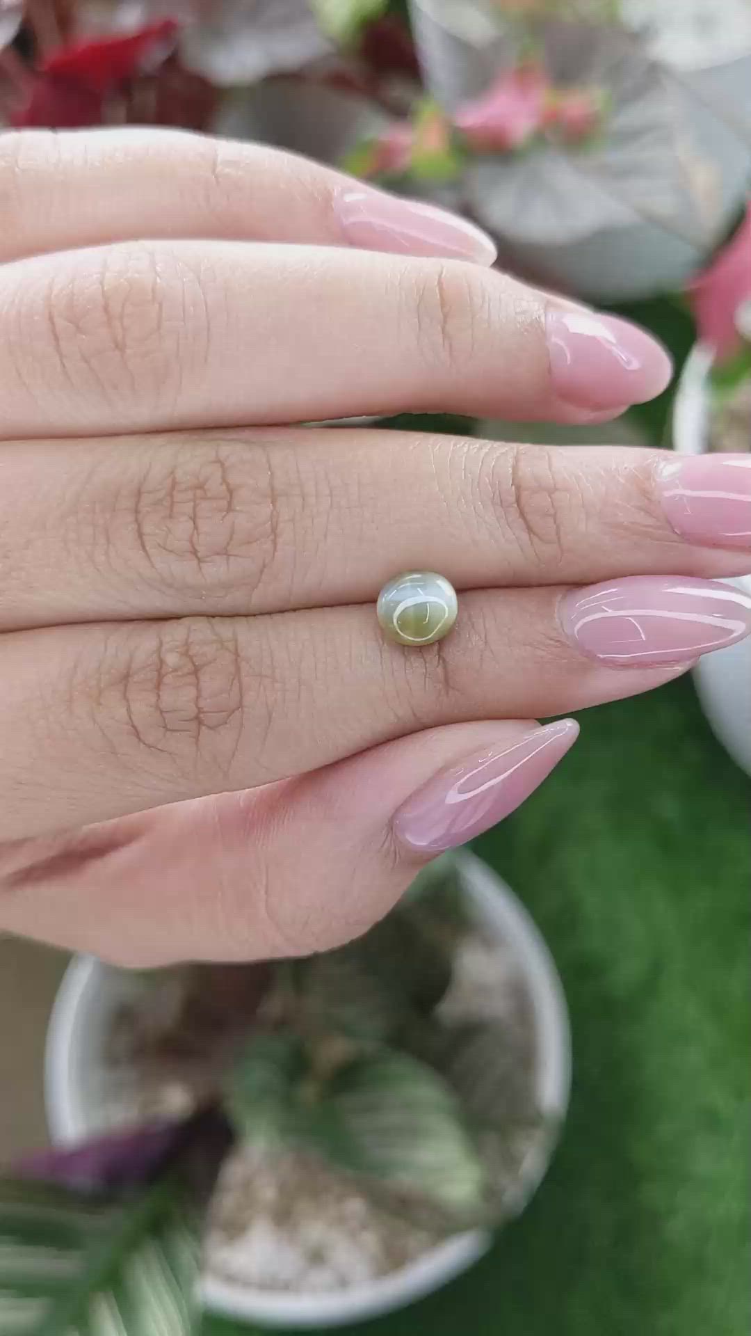 1.81 Ct. Green Cabochon Chrysoberyl from Tanzania Size Video