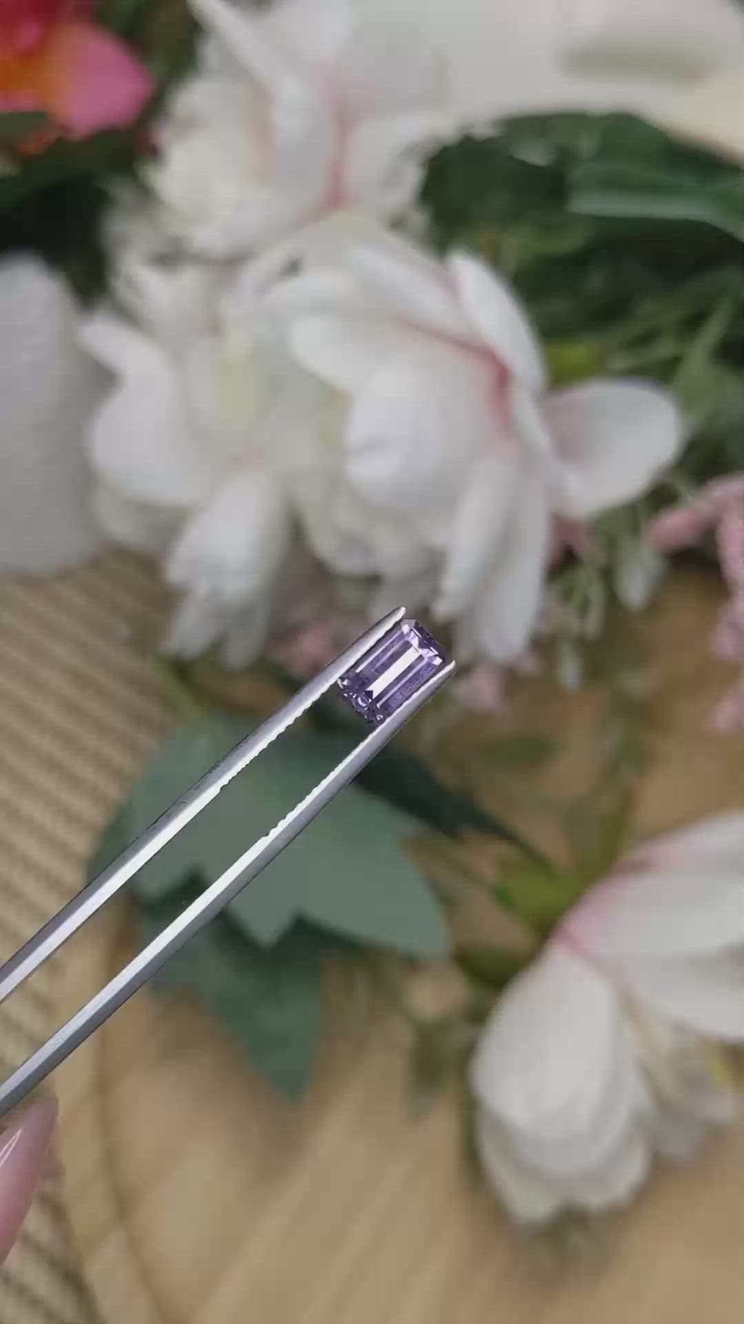 1.24 Ct. Purple Spinel from Ceylon (Sri Lanka) Size Video