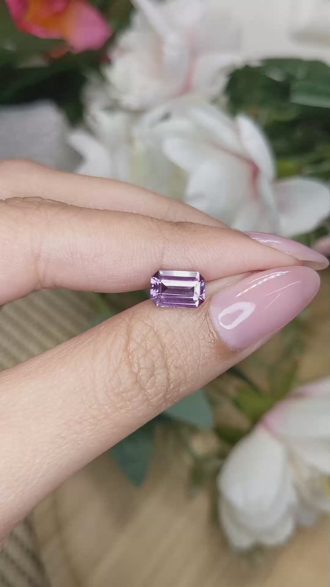 1.98 Ct. Pinkish Purple Spinel from Ceylon (Sri Lanka) Size Video