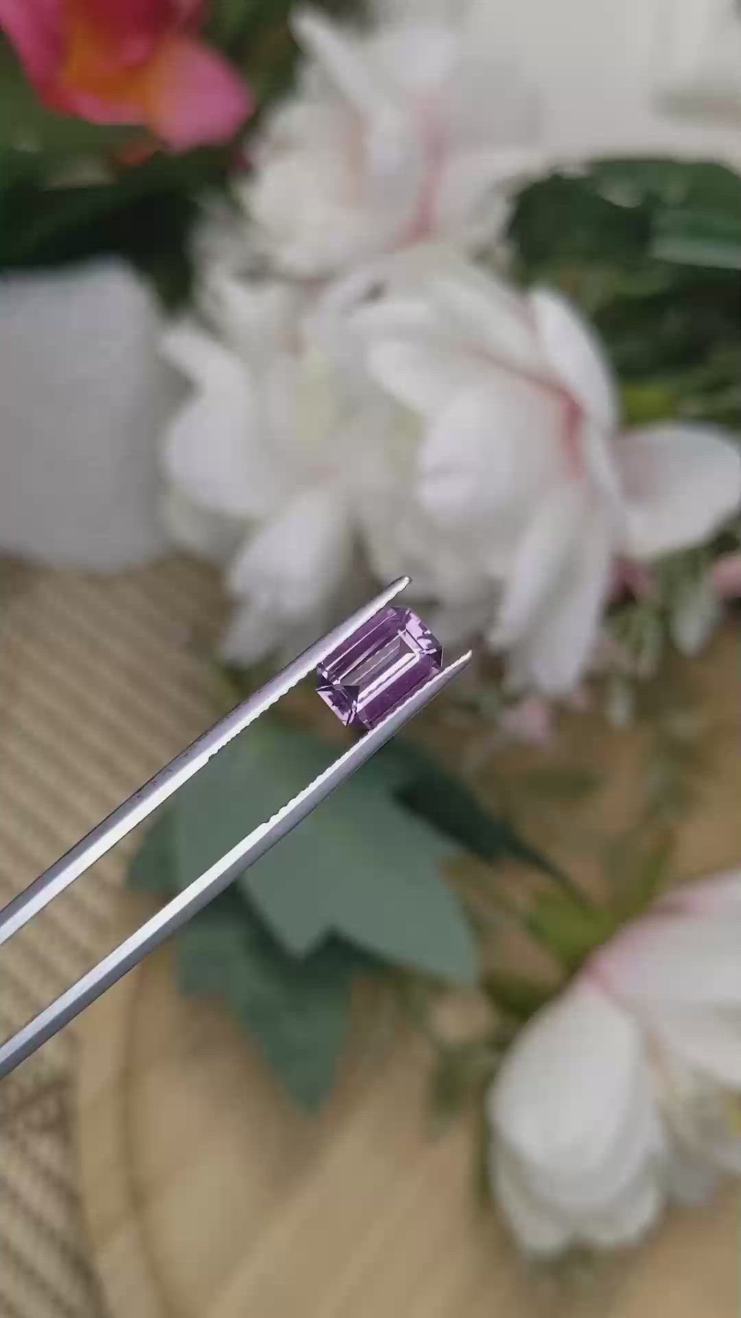 1.98 Ct. Pinkish Purple Spinel from Ceylon (Sri Lanka) Size Video