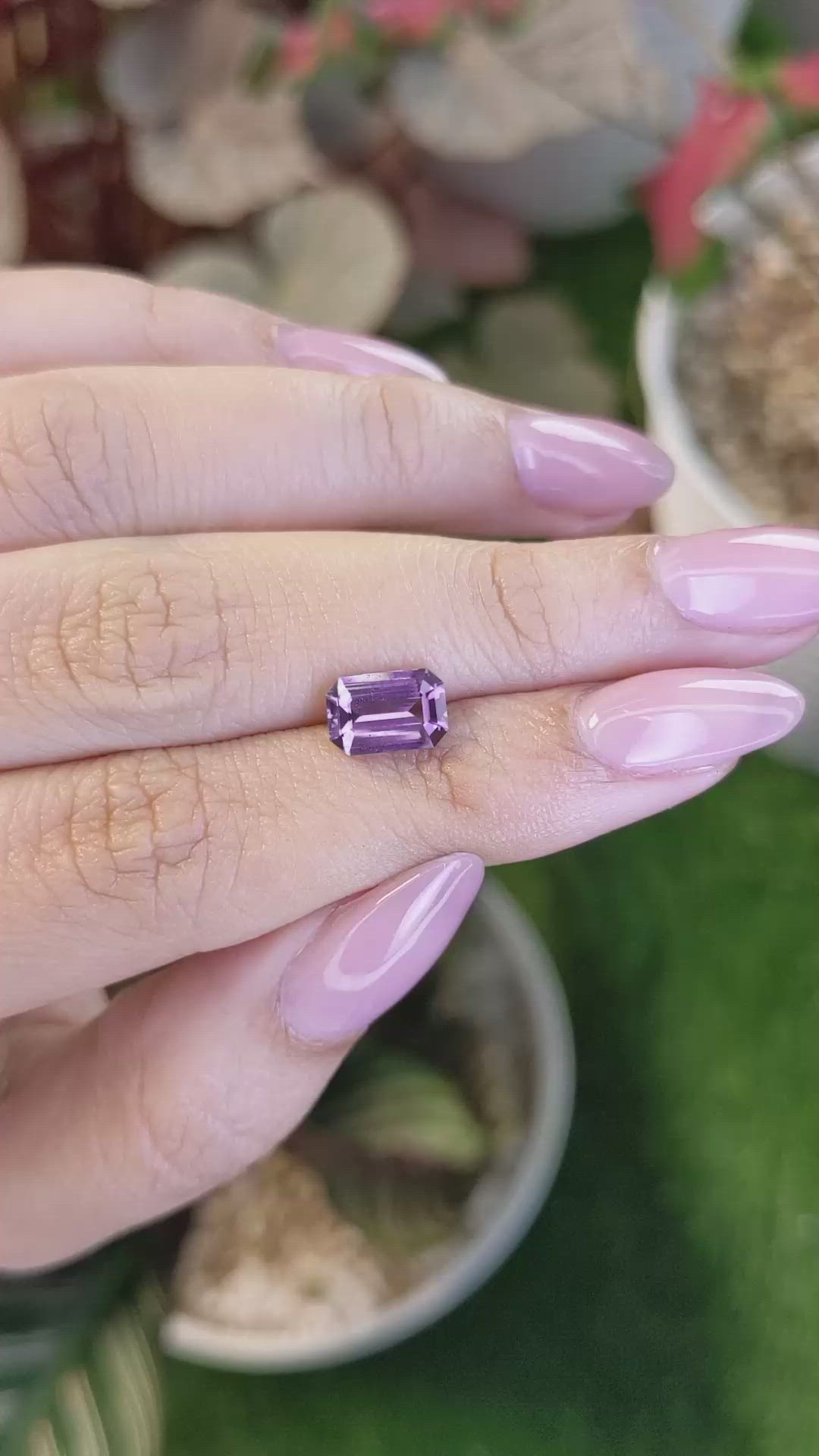 1.98 Ct. Pinkish Purple Spinel from Ceylon (Sri Lanka) Size Video
