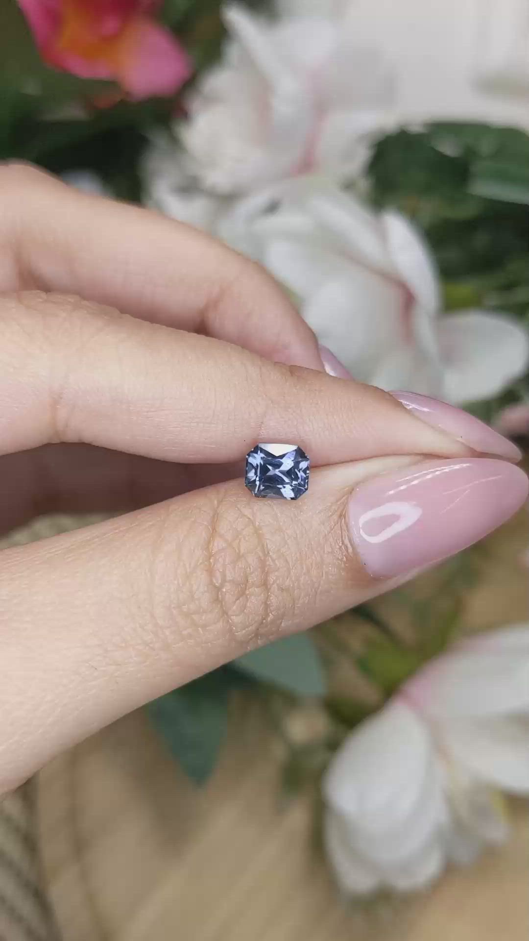 1.31 Ct. Greyish Blue Spinel from Ceylon (Sri Lanka) Size Video