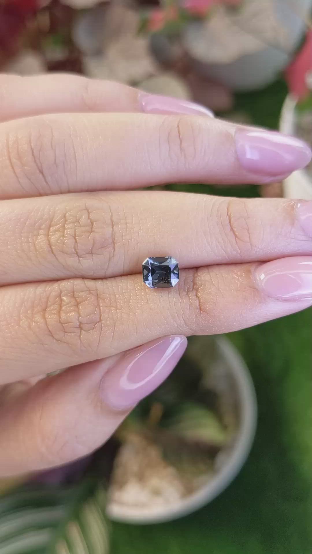 1.31 Ct. Greyish Blue Spinel from Ceylon (Sri Lanka) Size Video
