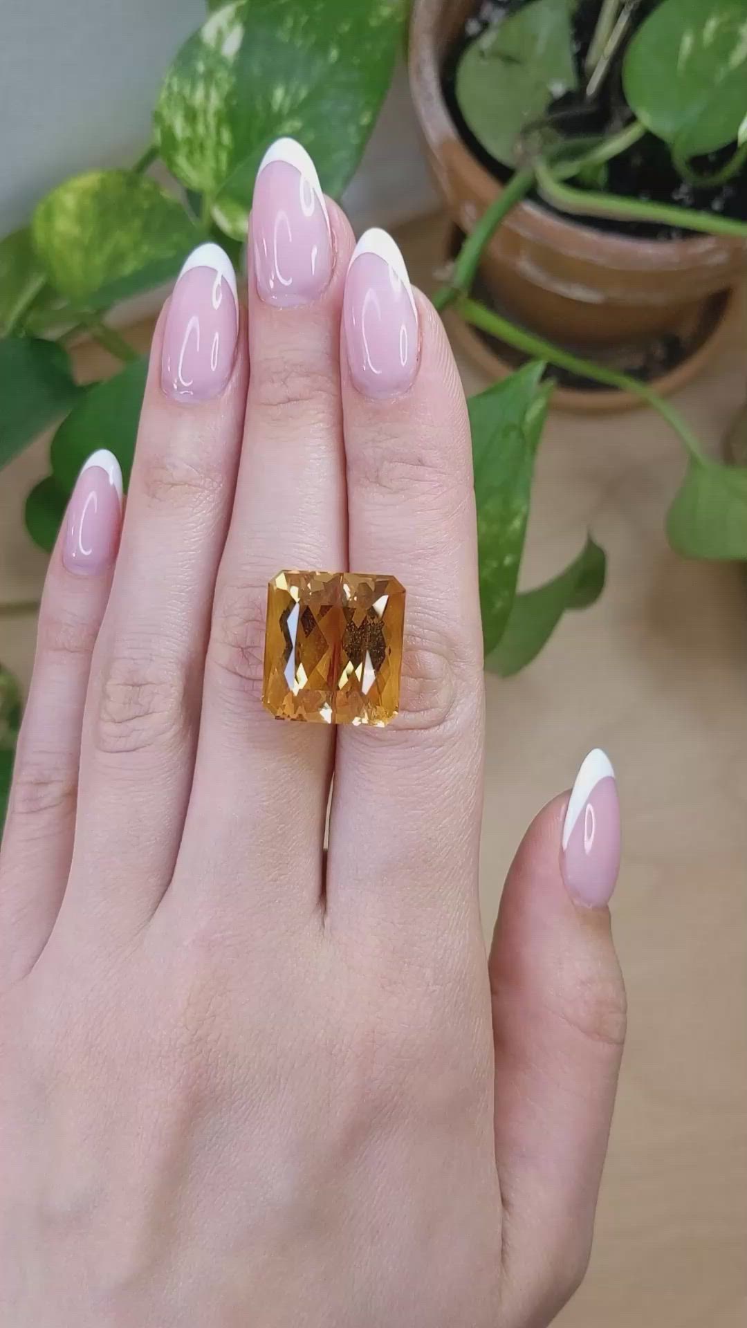 41.66 Ct. Reddish Orange Imperial Topaz from Brazil Size Video