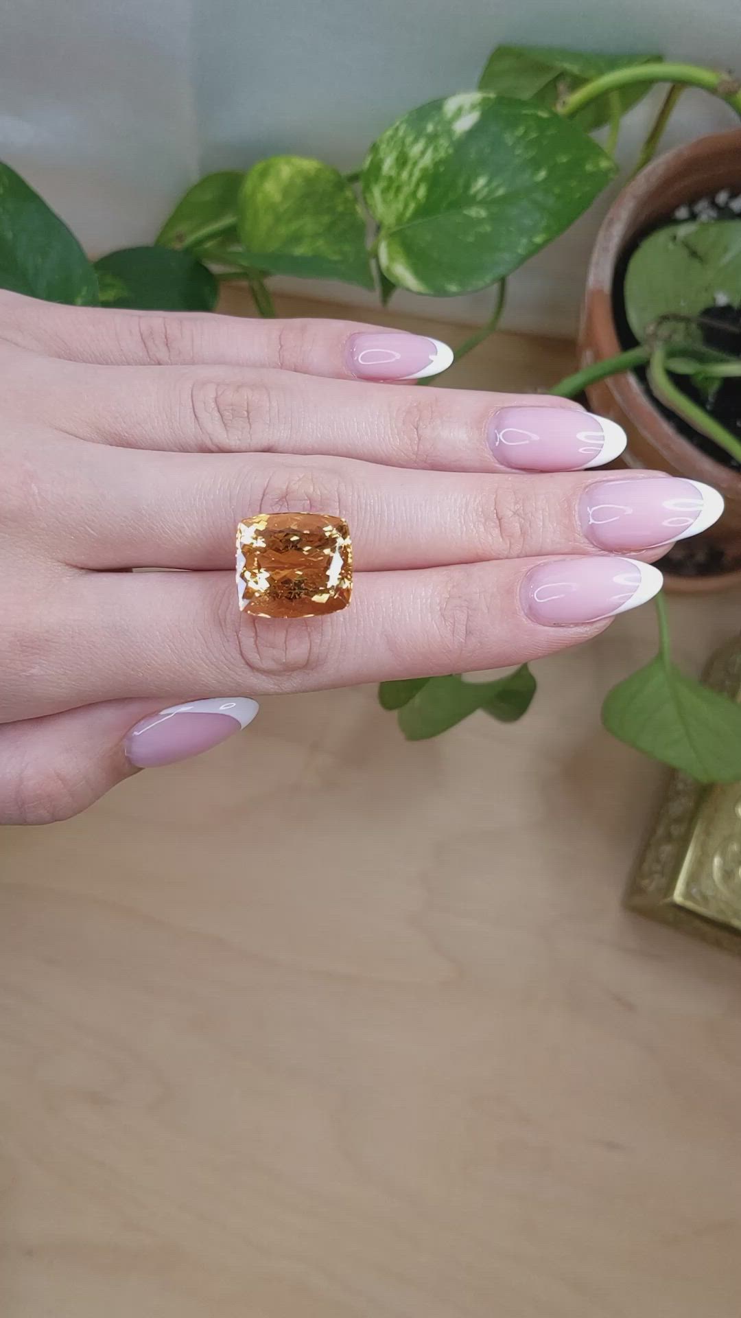26.56 Ct. Reddish Orange Imperial Topaz from Brazil Size Video