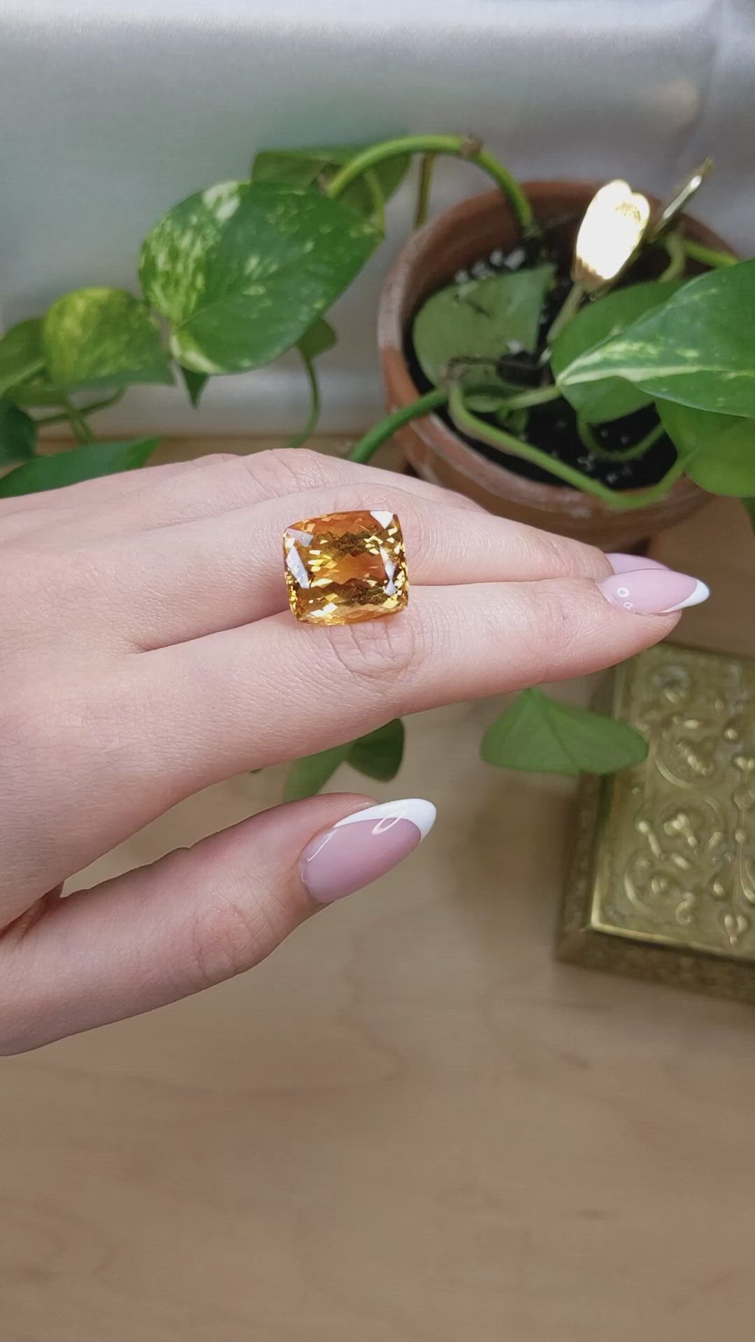 26.56 Ct. Reddish Orange Imperial Topaz from Brazil Size Video