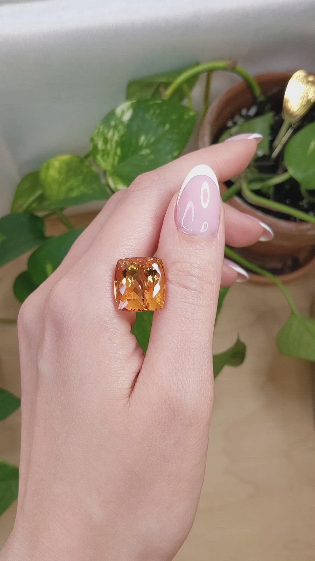 26.56 Ct. Reddish Orange Imperial Topaz from Brazil Size Video