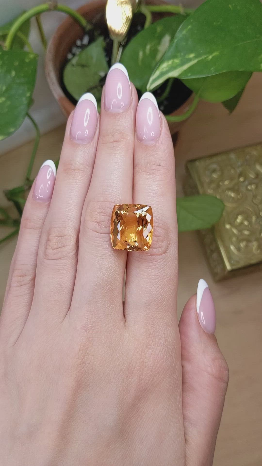 26.56 Ct. Reddish Orange Imperial Topaz from Brazil Size Video