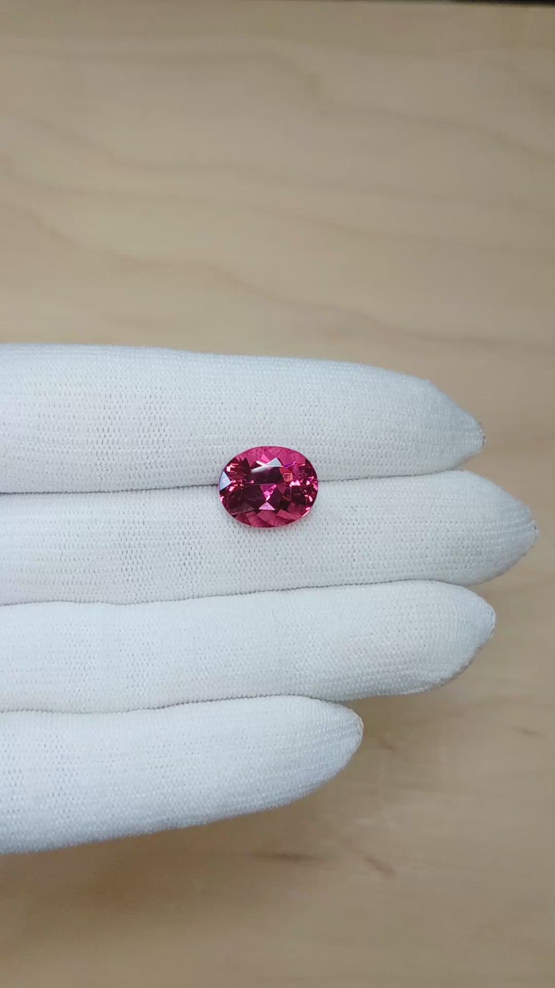 7.68 Ct. Pink Tourmaline from Mozambique Size Video