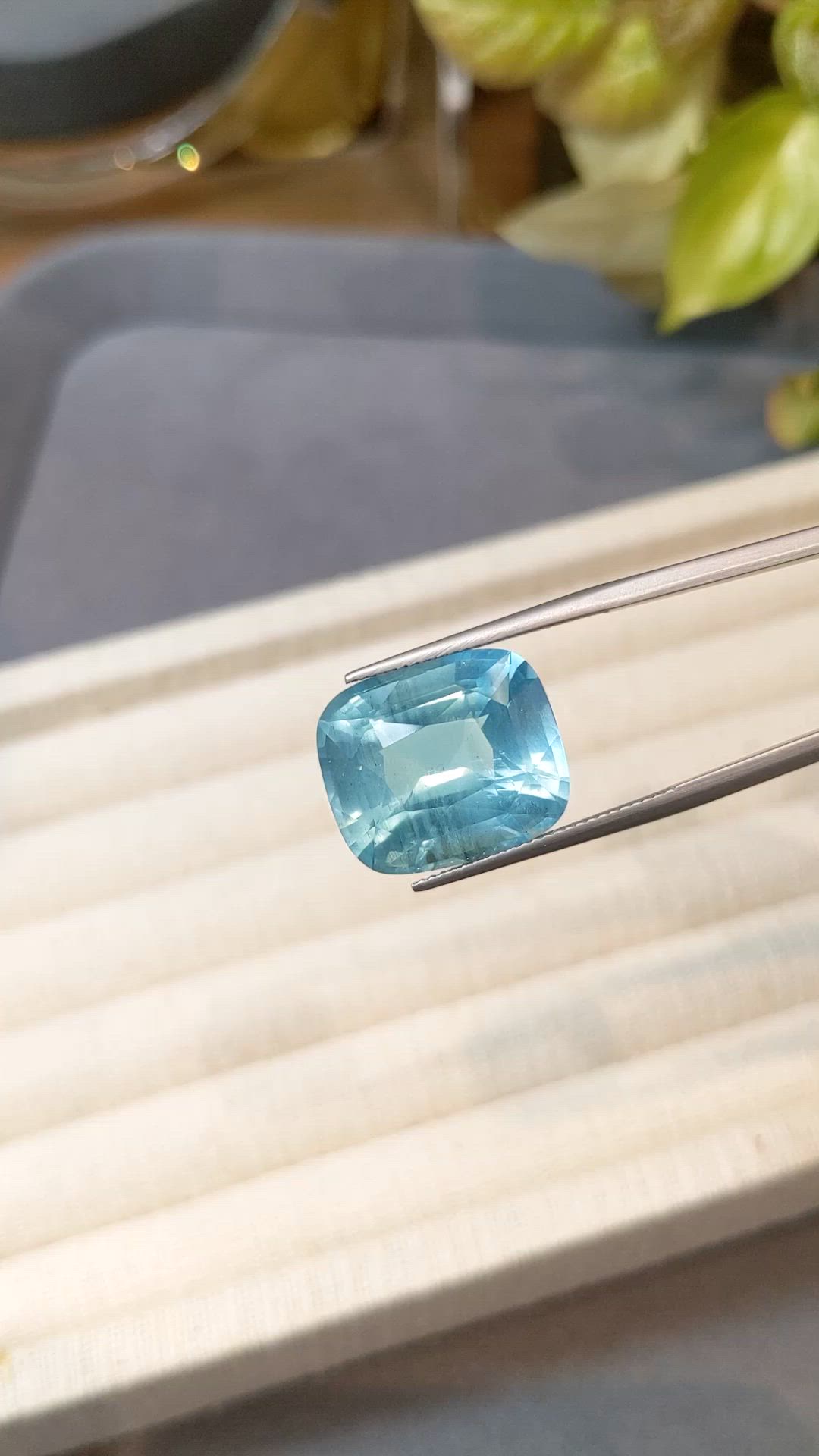 18.76 Ct. Blue Aquamarine from Brazil Size Video