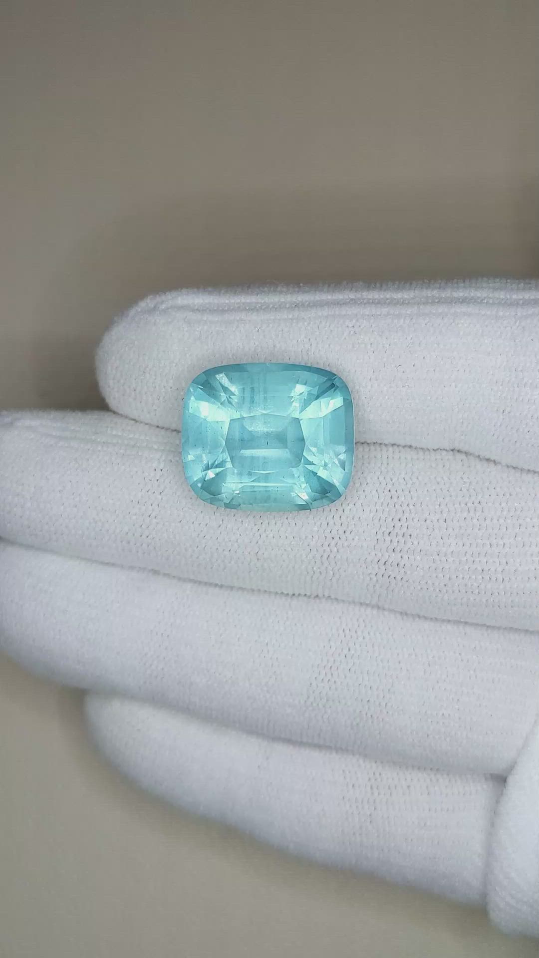 18.76 Ct. Blue Aquamarine from Brazil Size Video
