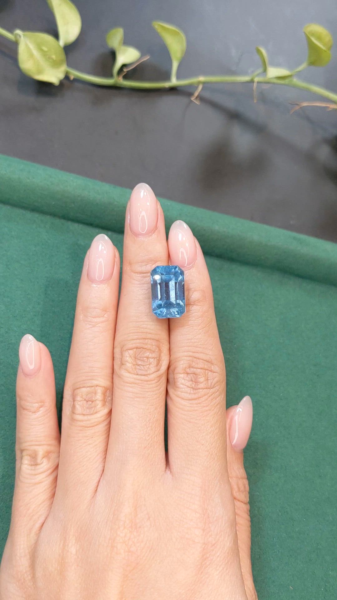 13.29 Ct. Blue Aquamarine from Brazil Size Video