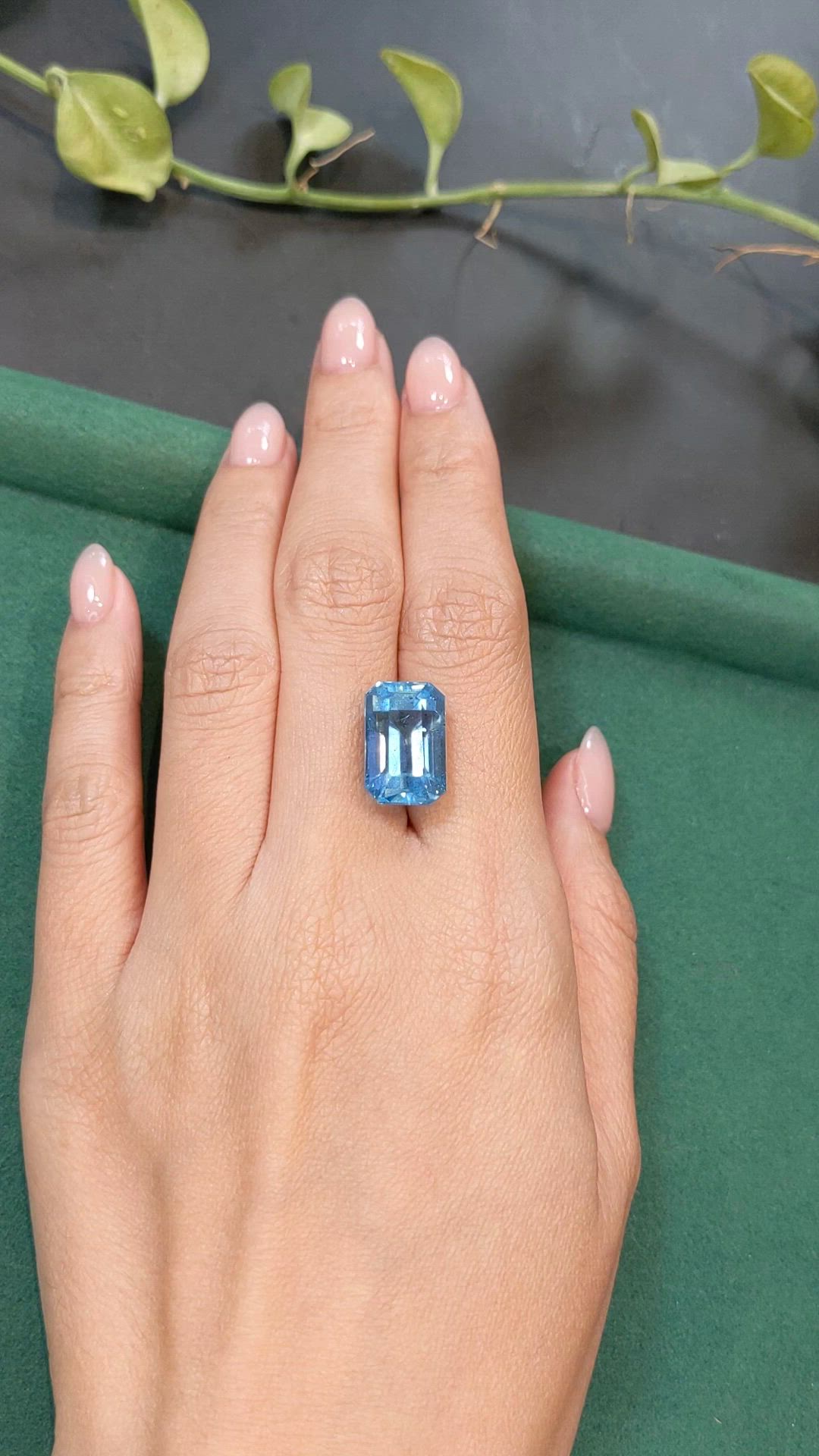 13.29 Ct. Blue Aquamarine from Brazil Size Video
