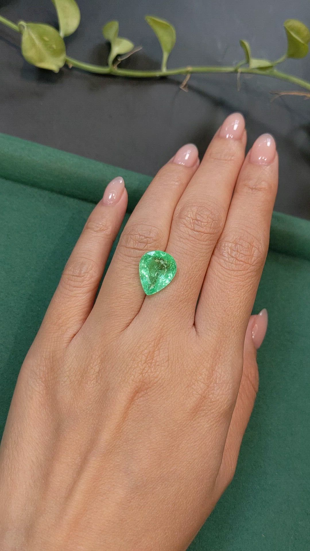 7.73 Ct. Green Paraiba Tourmaline from Brazil Size Video