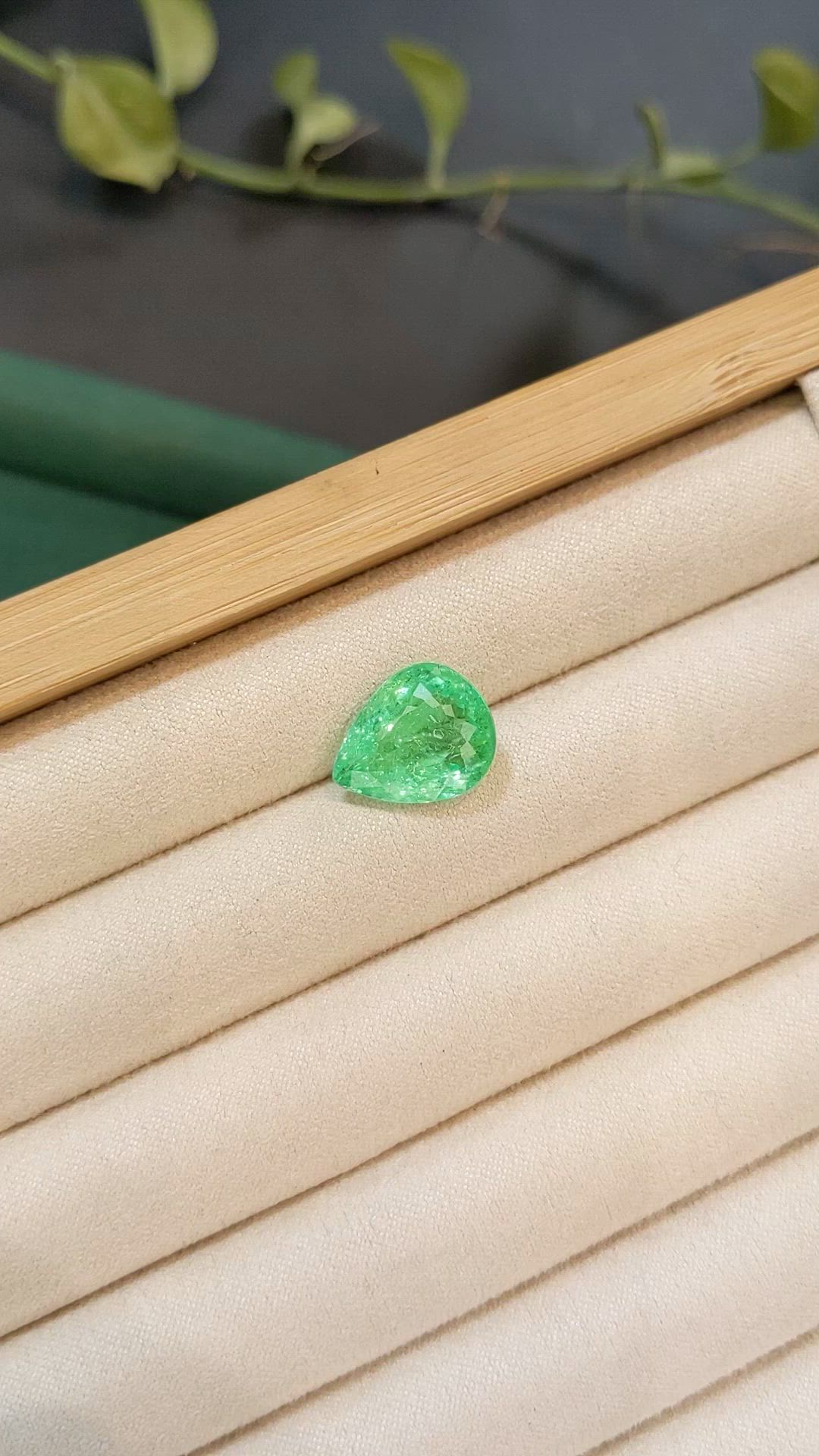 7.73 Ct. Green Paraiba Tourmaline from Brazil Size Video