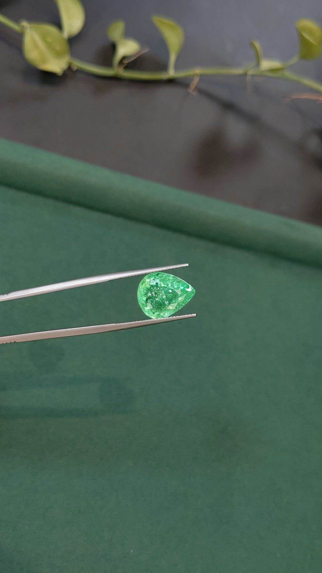7.73 Ct. Green Paraiba Tourmaline from Brazil Size Video