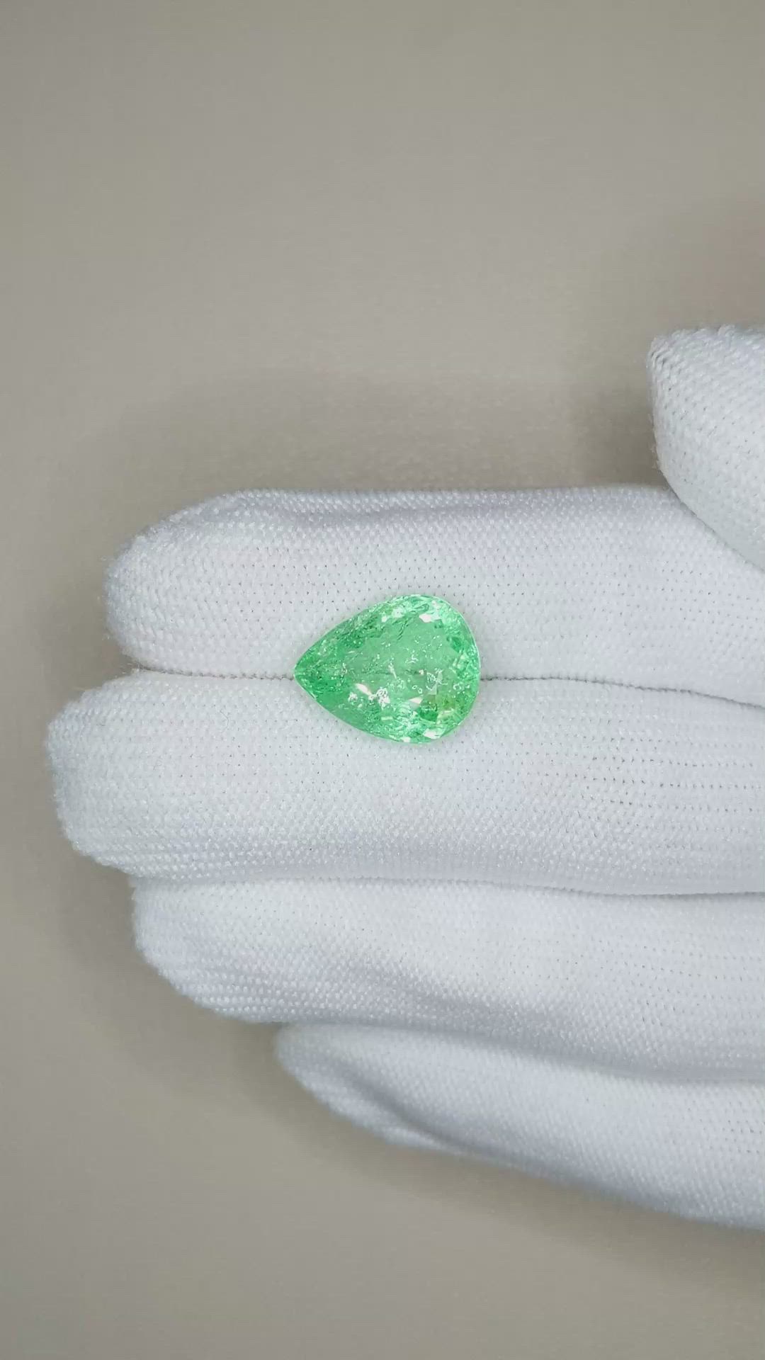 7.73 Ct. Green Paraiba Tourmaline from Brazil Size Video