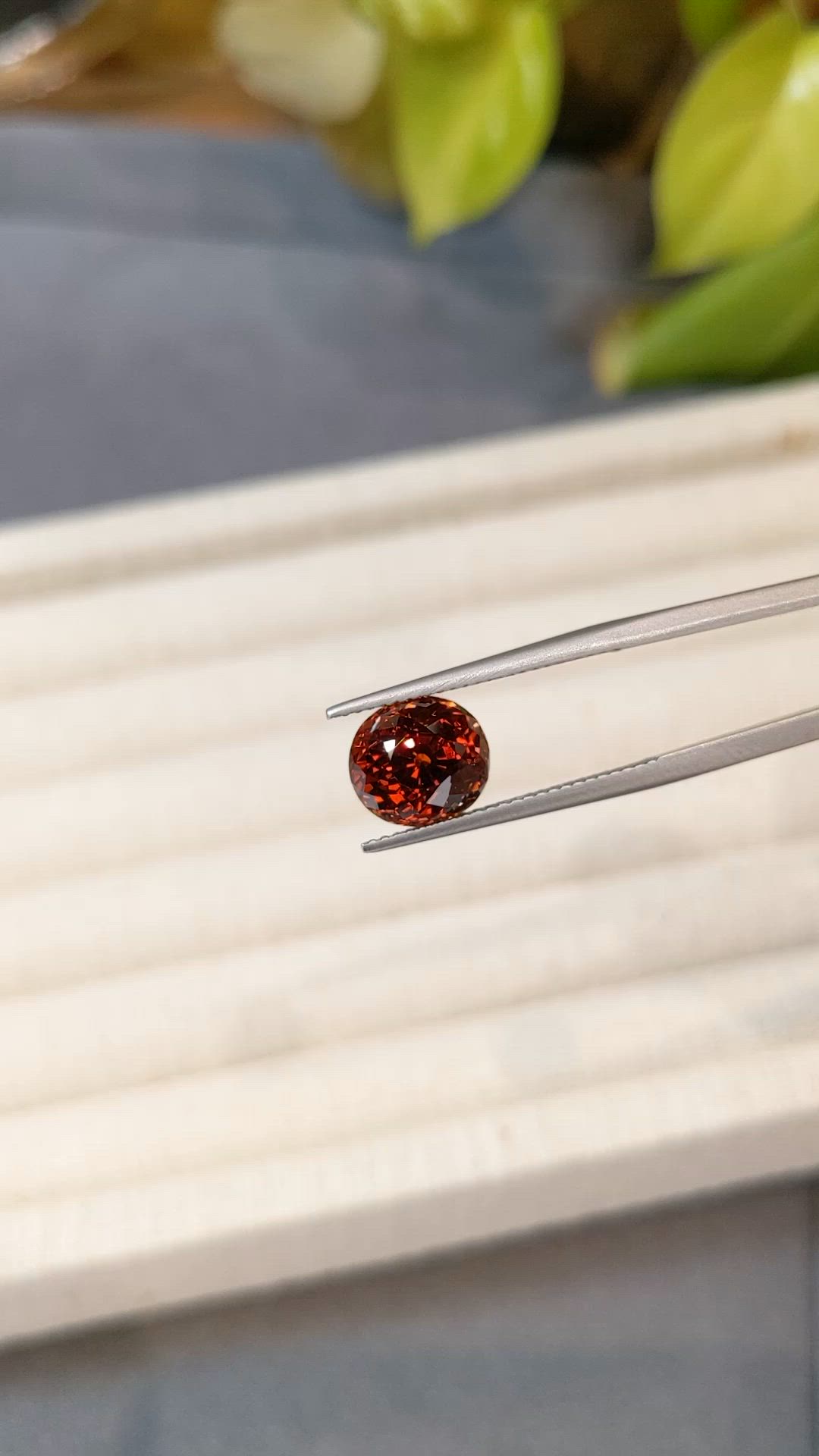 5.19 Ct. Reddish Orange Spessartite Garnet from Ceylon (Sri Lanka) Size Video