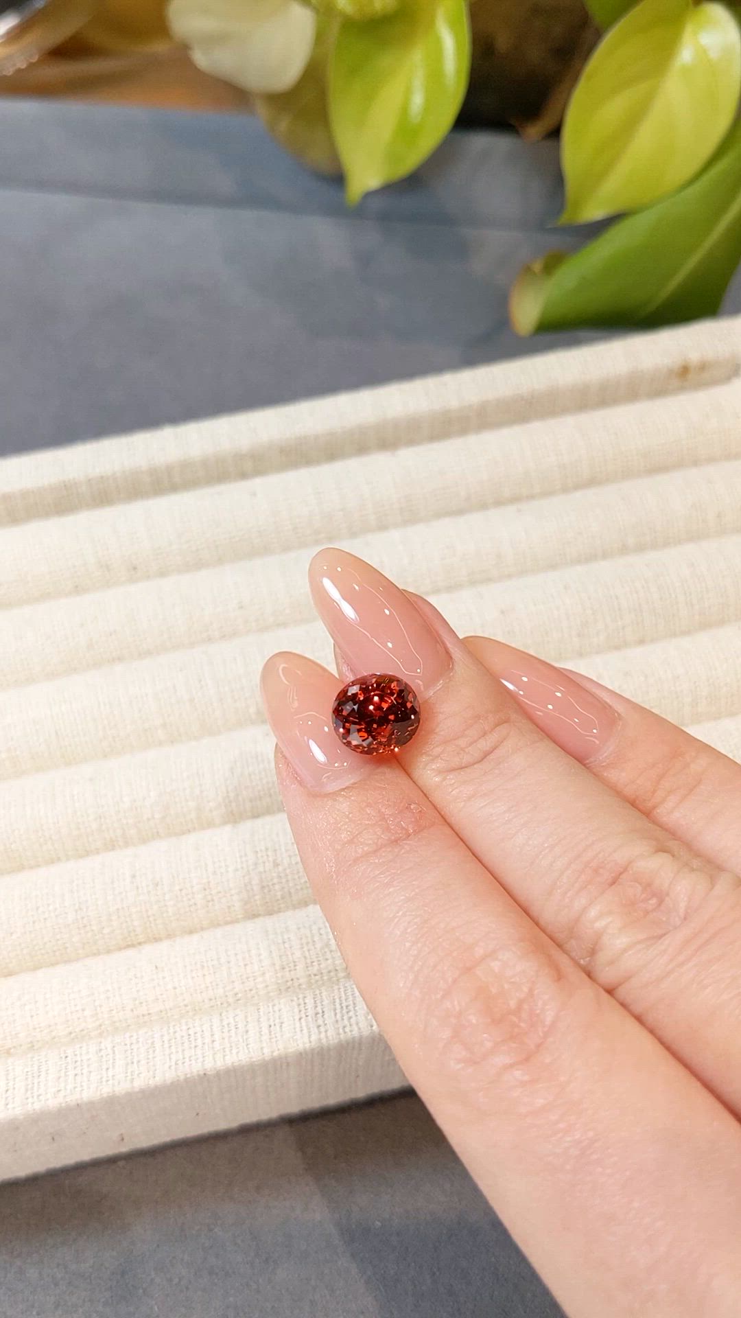 5.19 Ct. Reddish Orange Spessartite Garnet from Ceylon (Sri Lanka) Size Video