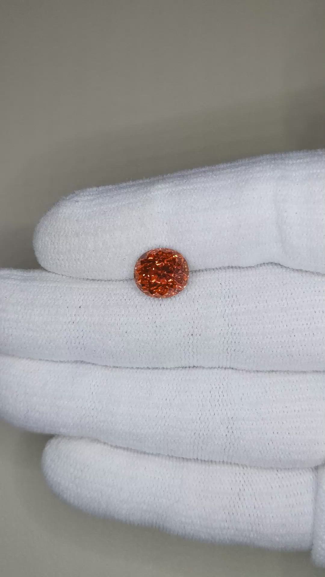 5.19 Ct. Reddish Orange Spessartite Garnet from Ceylon (Sri Lanka) Size Video