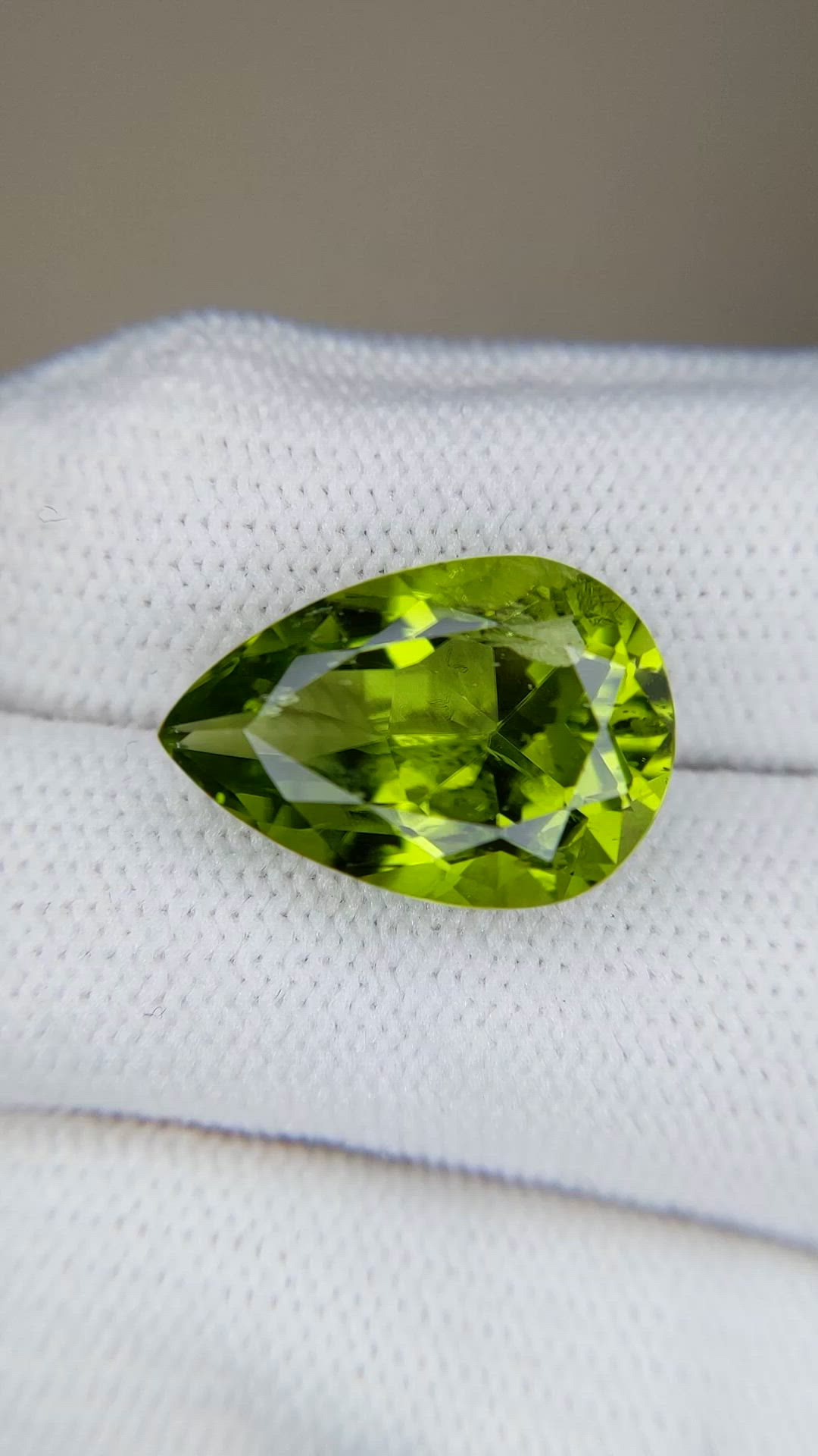 10.66 Ct. Green (Lime Green) Peridot from Burma (Myanmar) Size Video