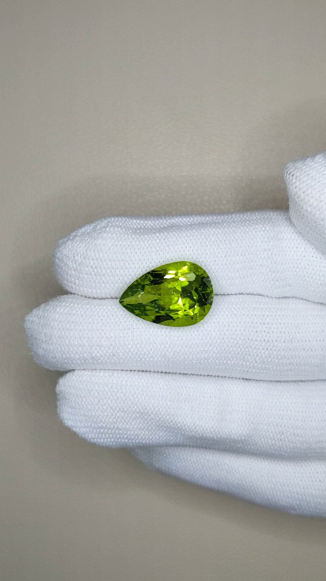 10.66 Ct. Green (Lime Green) Peridot from Burma (Myanmar) Size Video