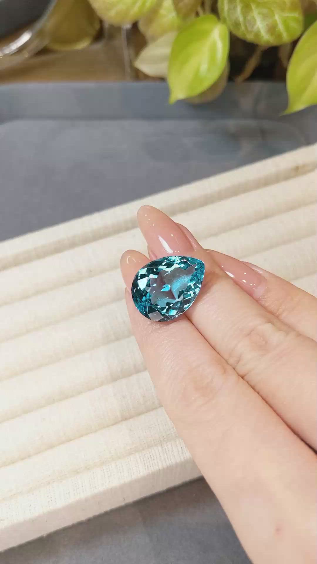 23.39 Ct. Swiss Blue Topaz from Brazil Size Video