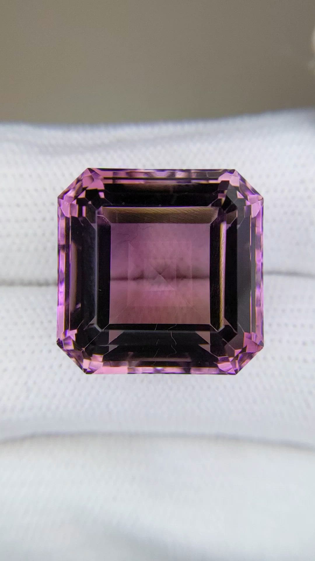 31.17 Ct. Pinkish Purple Amethyst from Brazil Size Video