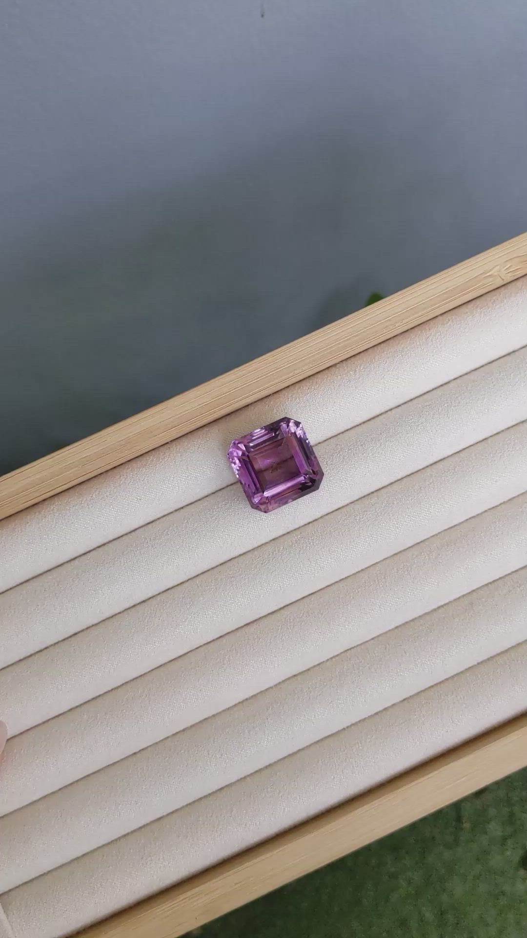 31.17 Ct. Pinkish Purple Amethyst from Brazil Size Video