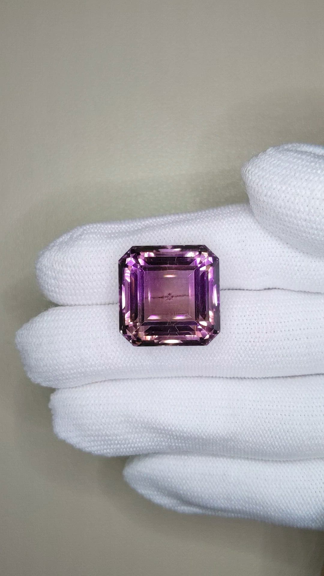 31.17 Ct. Pinkish Purple Amethyst from Brazil Size Video