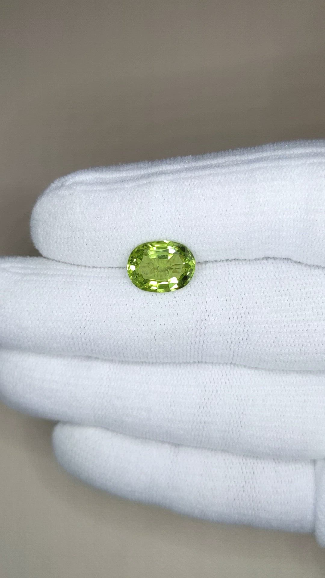3.58 Ct. Green (Lime Green) Peridot from Burma (Myanmar) Size Video