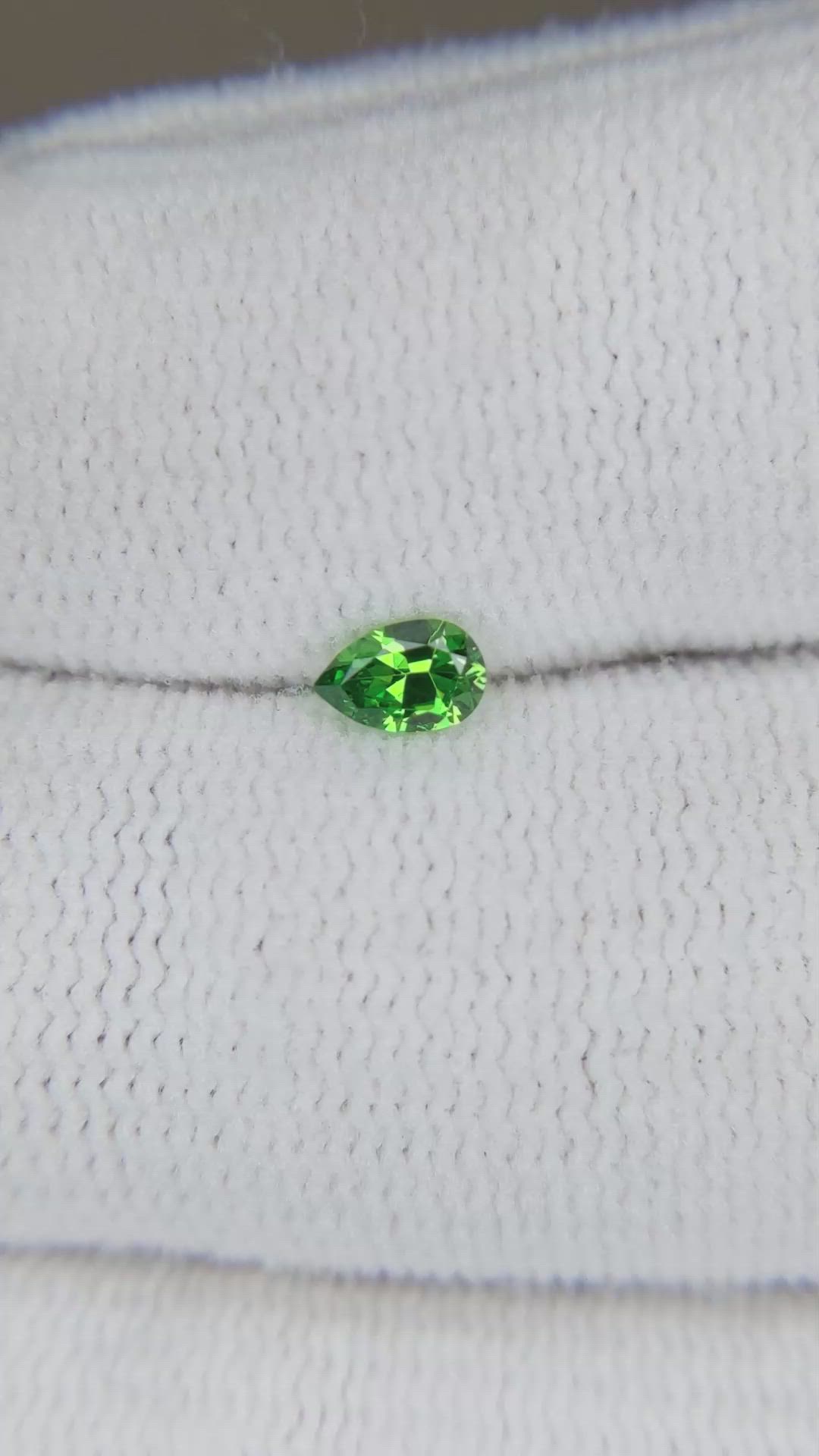 0.23 Ct. Green Demantoid Garnet from Russia Size Video