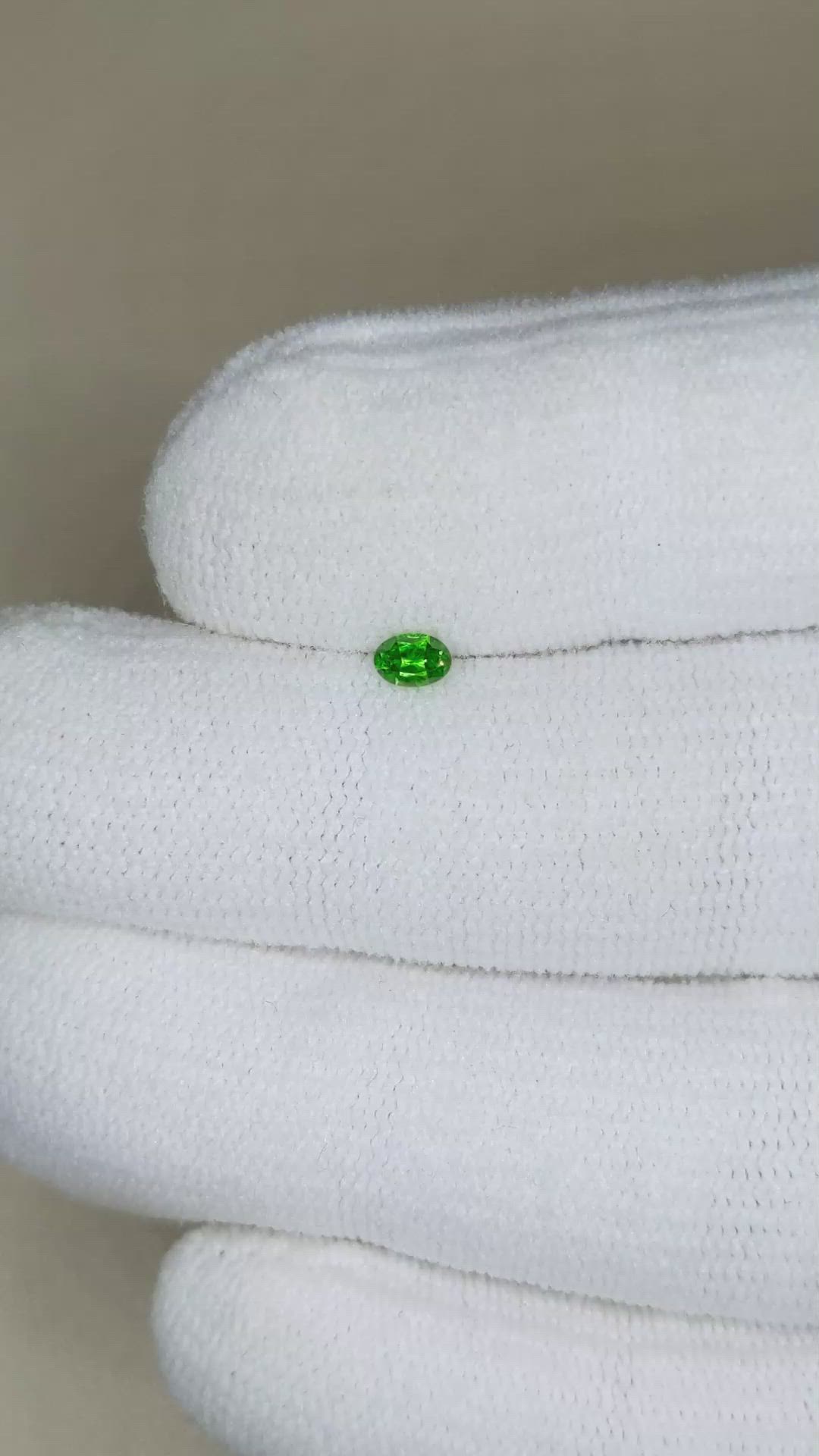 0.14 Ct. Green Demantoid Garnet from Russia Size Video