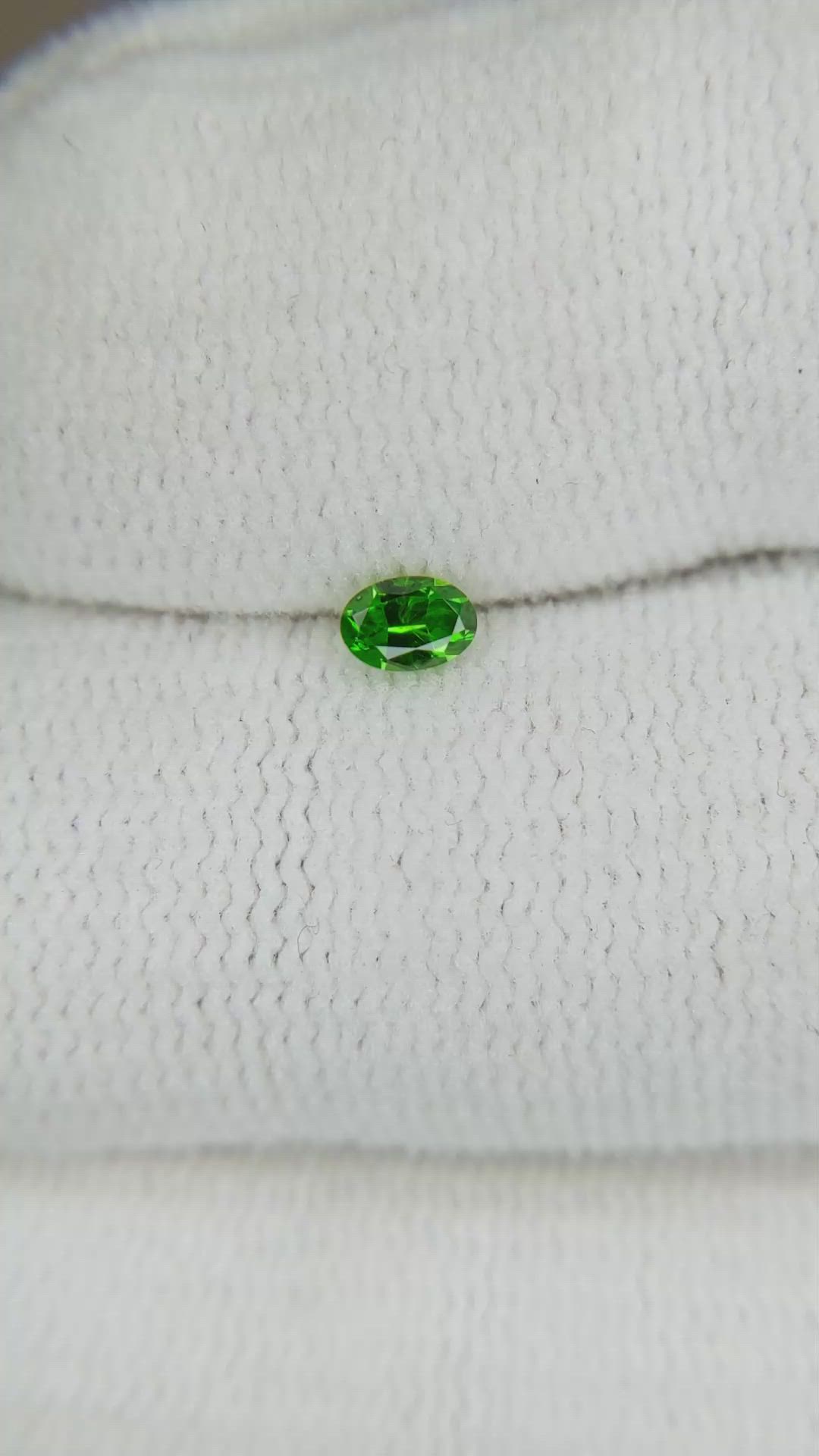 0.14 Ct. Green Demantoid Garnet from Russia Size Video