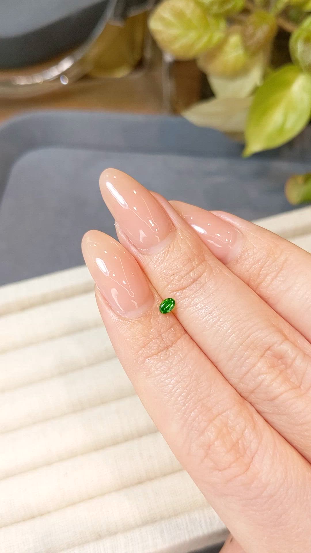 0.14 Ct. Green Demantoid Garnet from Russia Size Video