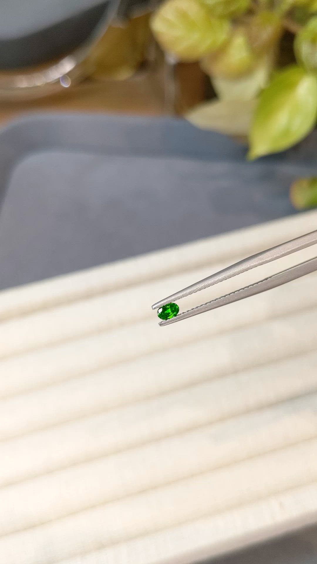 0.14 Ct. Green Demantoid Garnet from Russia Size Video