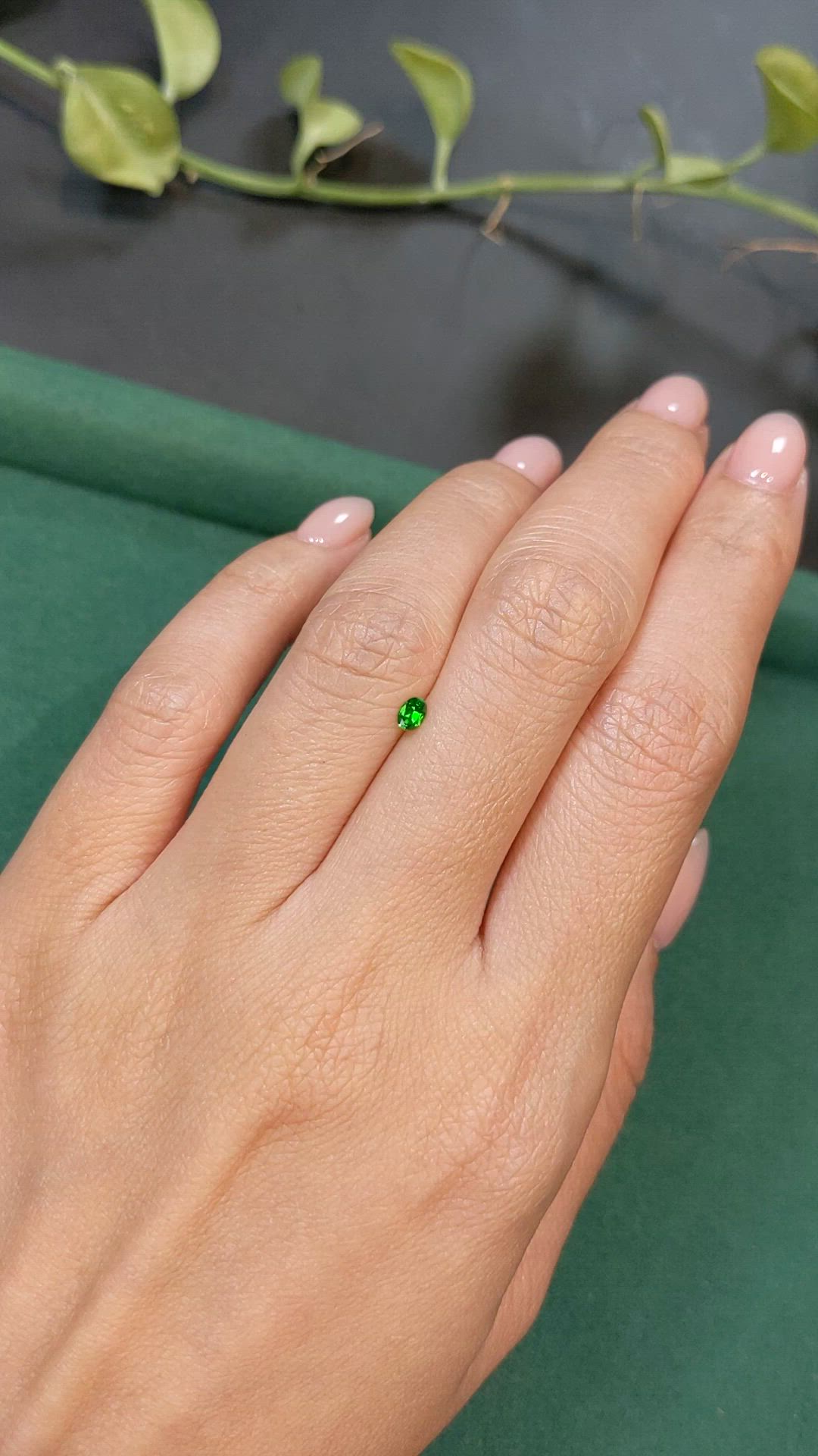 0.12 Ct. Green Demantoid Garnet from Russia Size Video