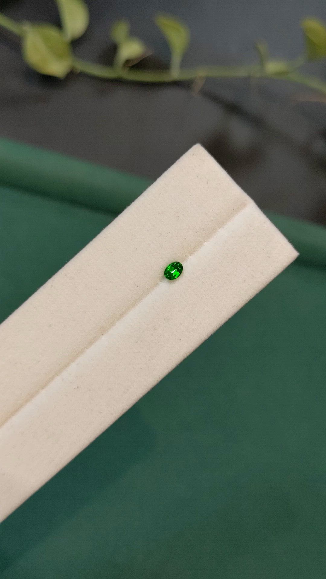 0.12 Ct. Green Demantoid Garnet from Russia Size Video