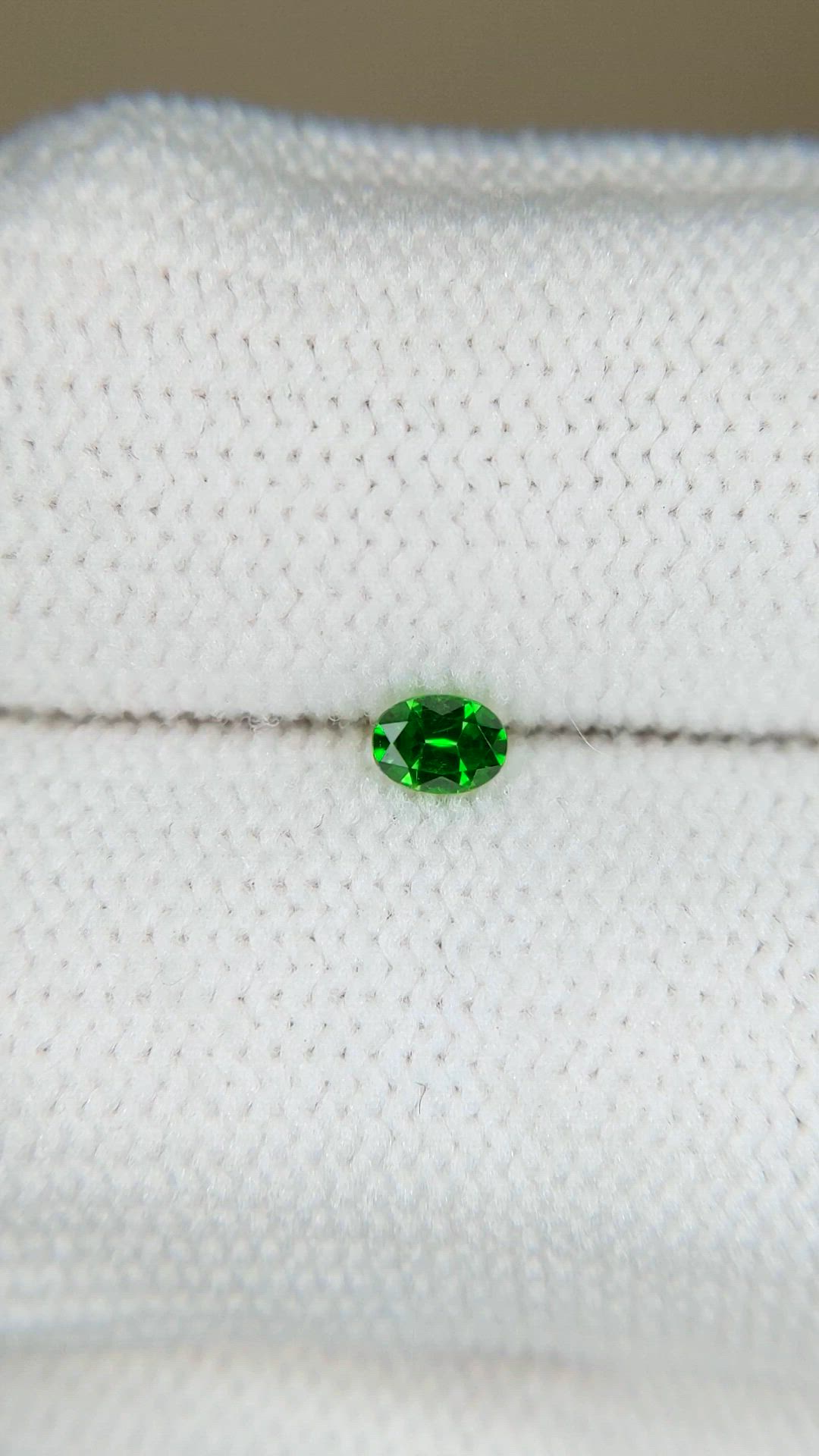 0.12 Ct. Green Demantoid Garnet from Russia Size Video