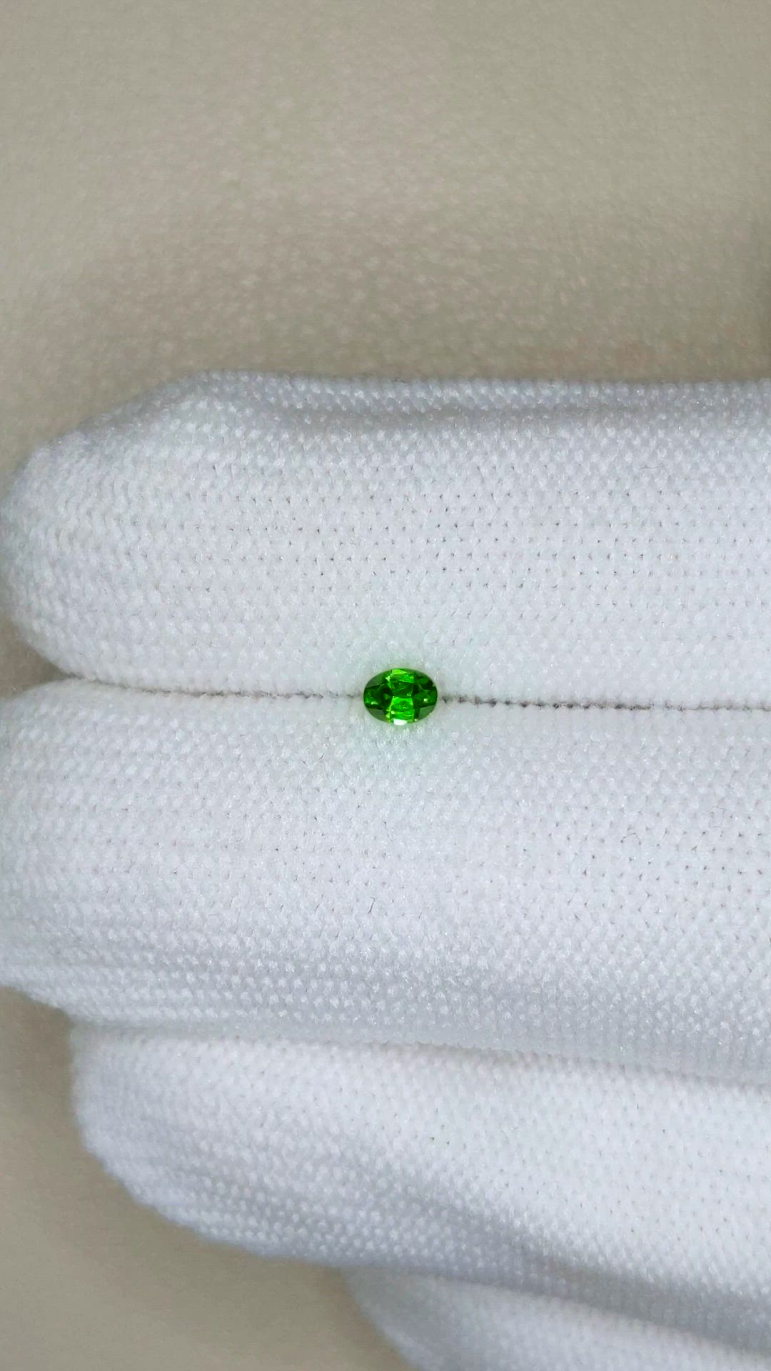 0.12 Ct. Green Demantoid Garnet from Russia Size Video