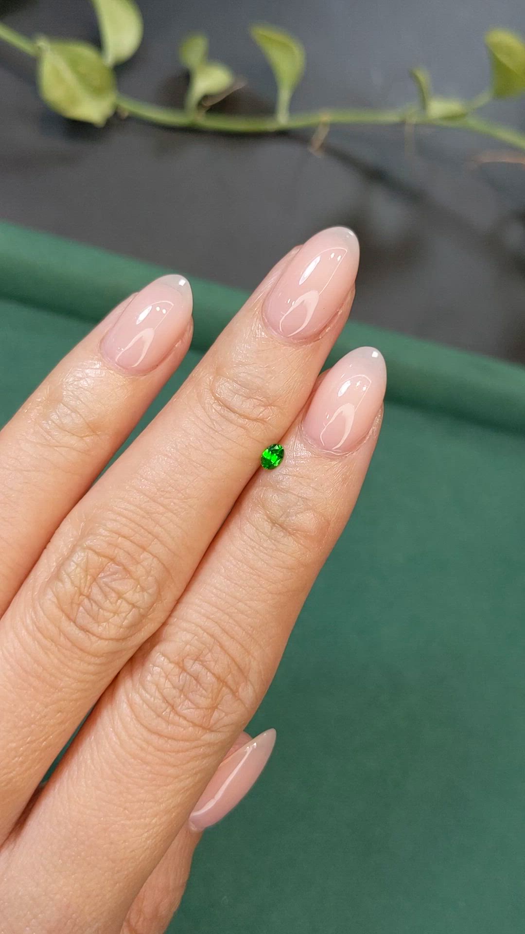 0.12 Ct. Green Demantoid Garnet from Russia Size Video