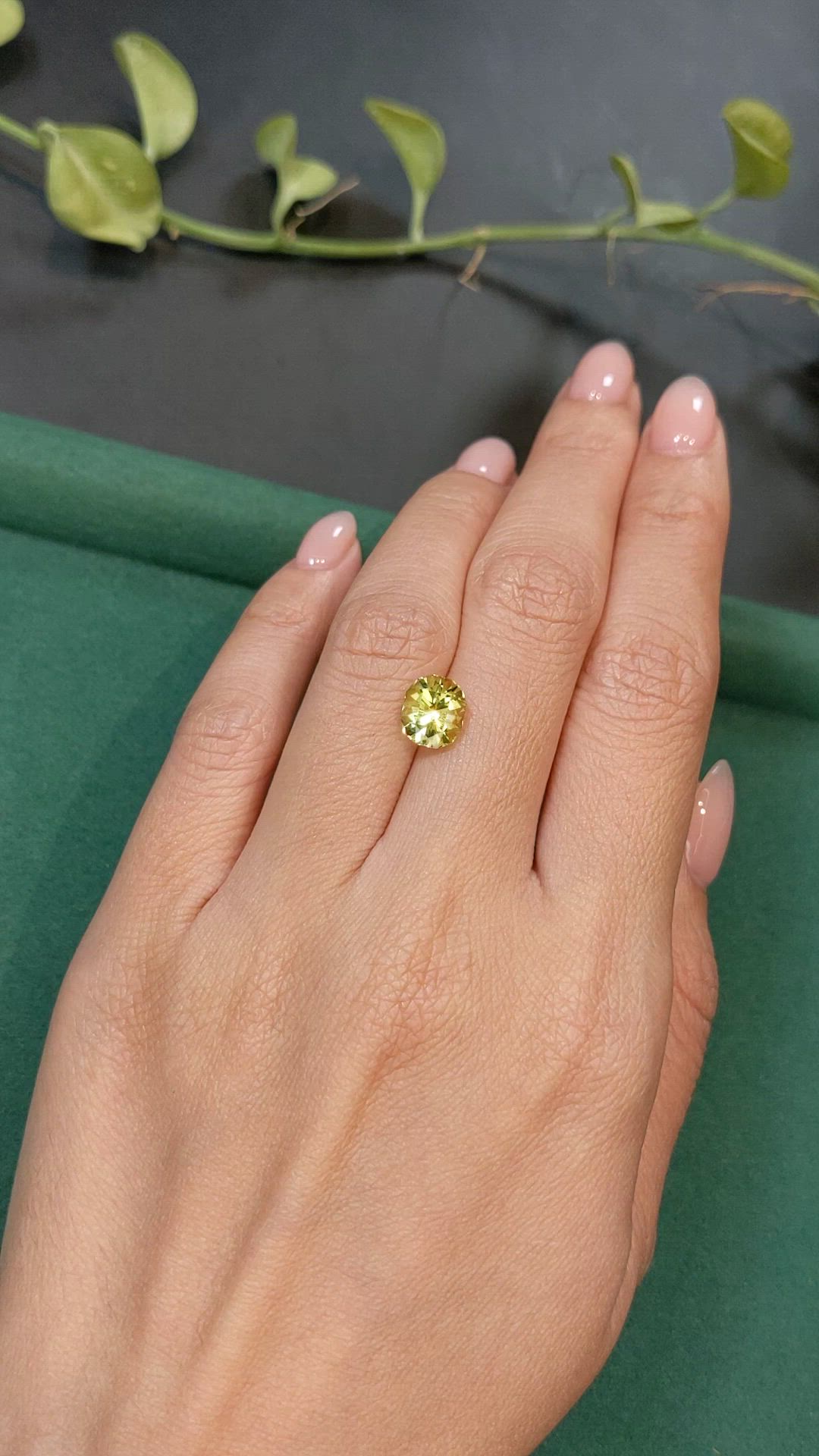 2.68 Ct. Yellow Chrysoberyl from Ceylon (Sri Lanka) Size Video