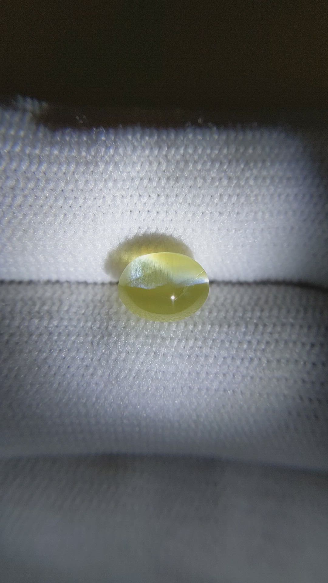 3.16 Ct. Greenish Yellow Cabochon Chrysoberyl from Ceylon (Sri Lanka) Size Video