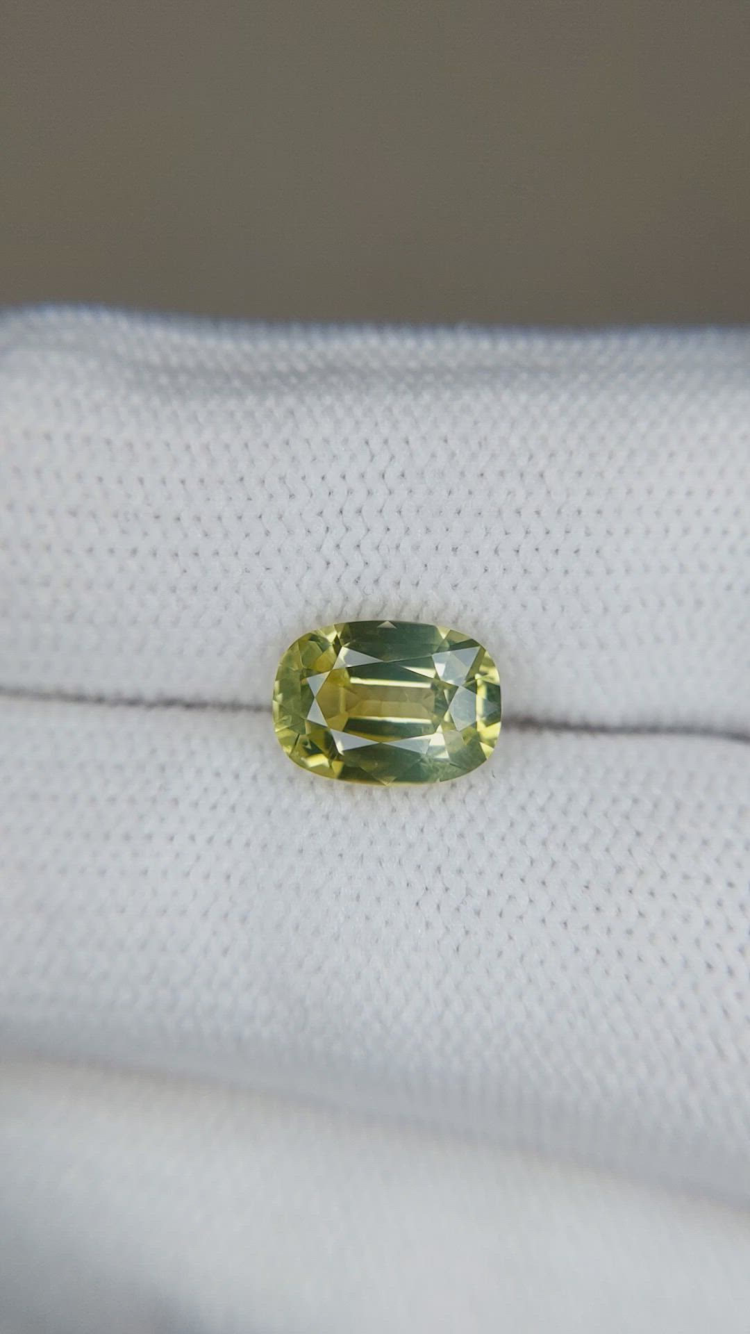 2.25 Ct. Greenish Yellow Chrysoberyl from Ceylon (Sri Lanka) Size Video